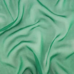 2 3/4 YD PC-Shamrock Green Silk Chiffon Fabric