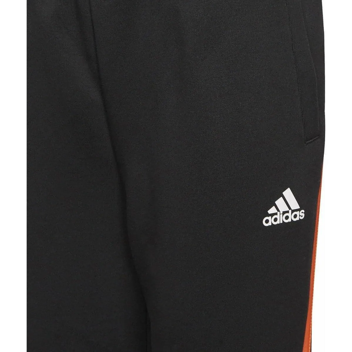 adidas 3 Stripes DoubleKnit Tapered Junior Training Pants - Black