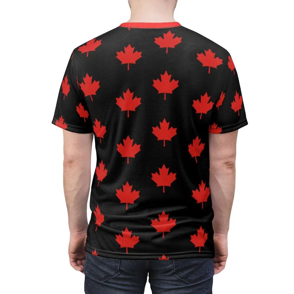 All Maple-Leafed Out Unisex AOP Cut & Sew Tee Black