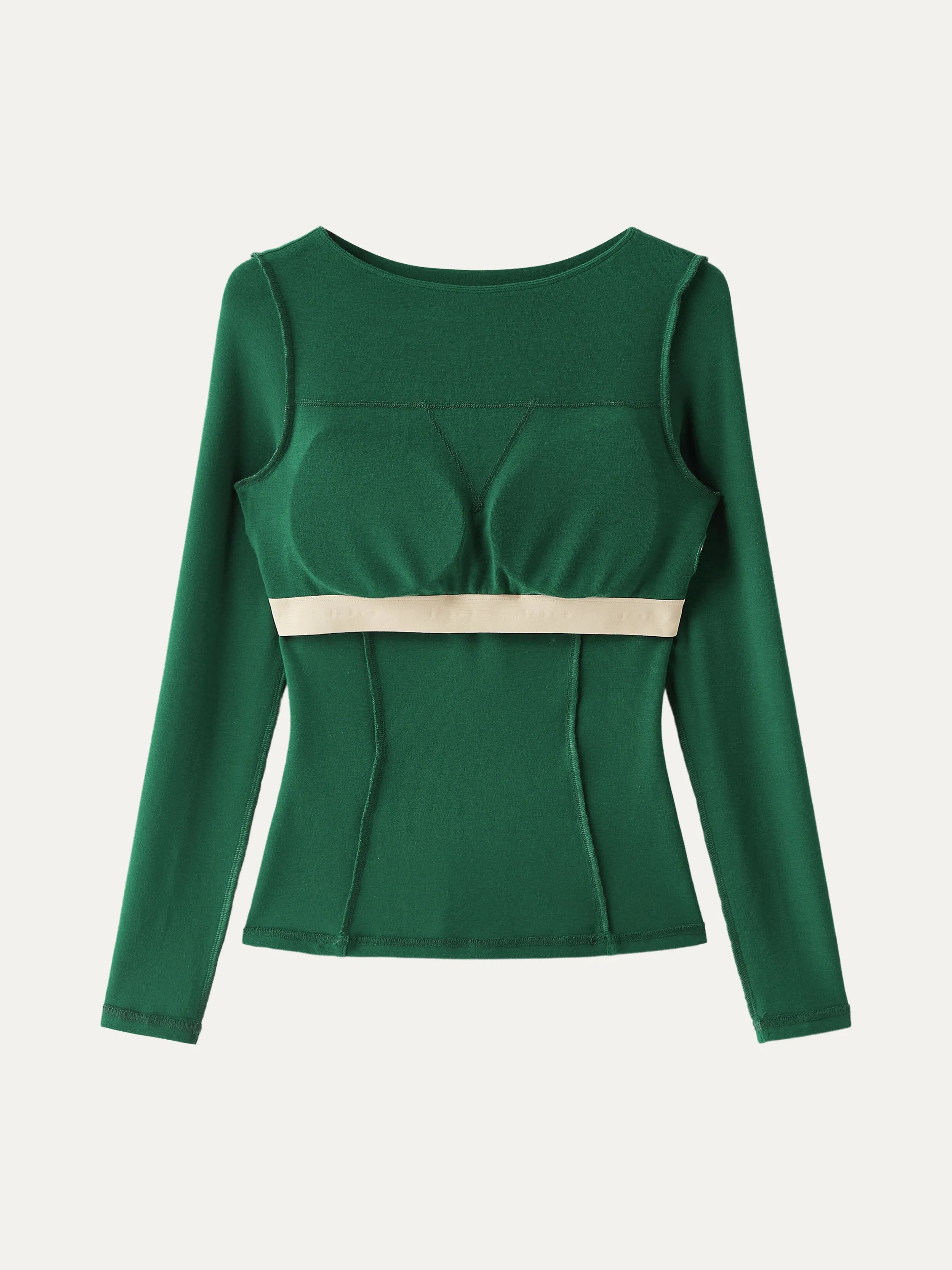 Bustier Boatneck Brami Long Sleeve Top