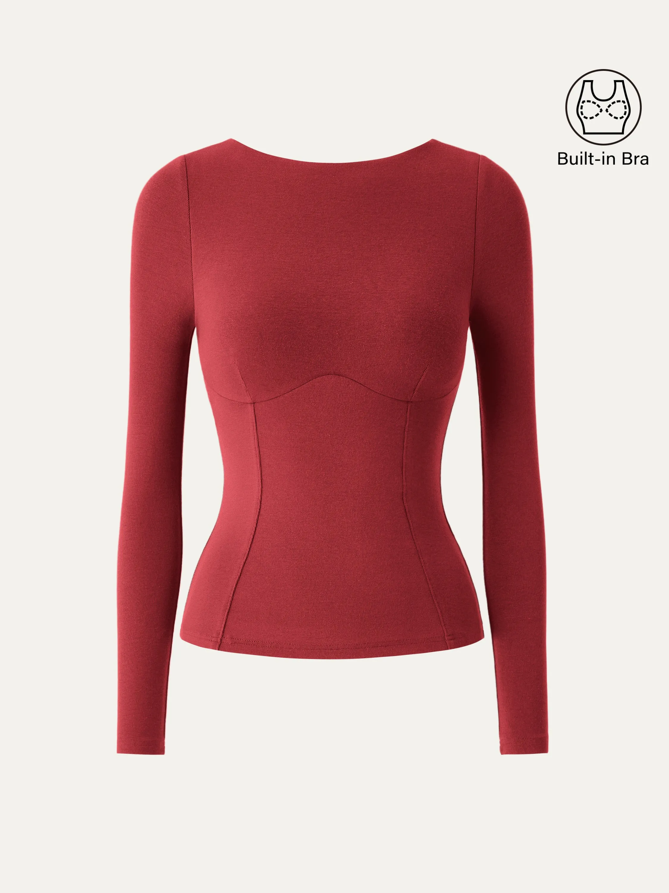 Bustier Boatneck Brami Long Sleeve Top