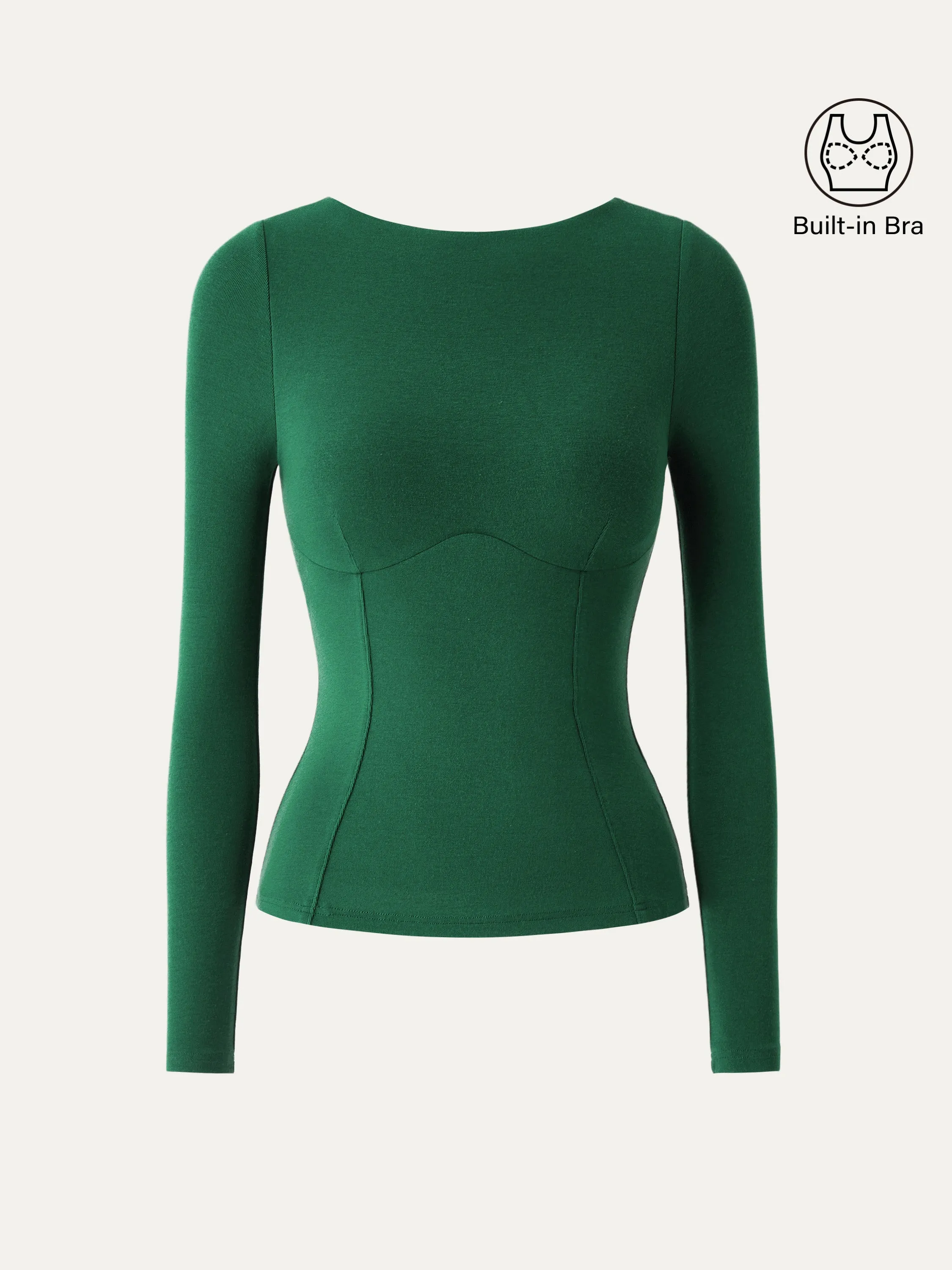 Bustier Boatneck Brami Long Sleeve Top