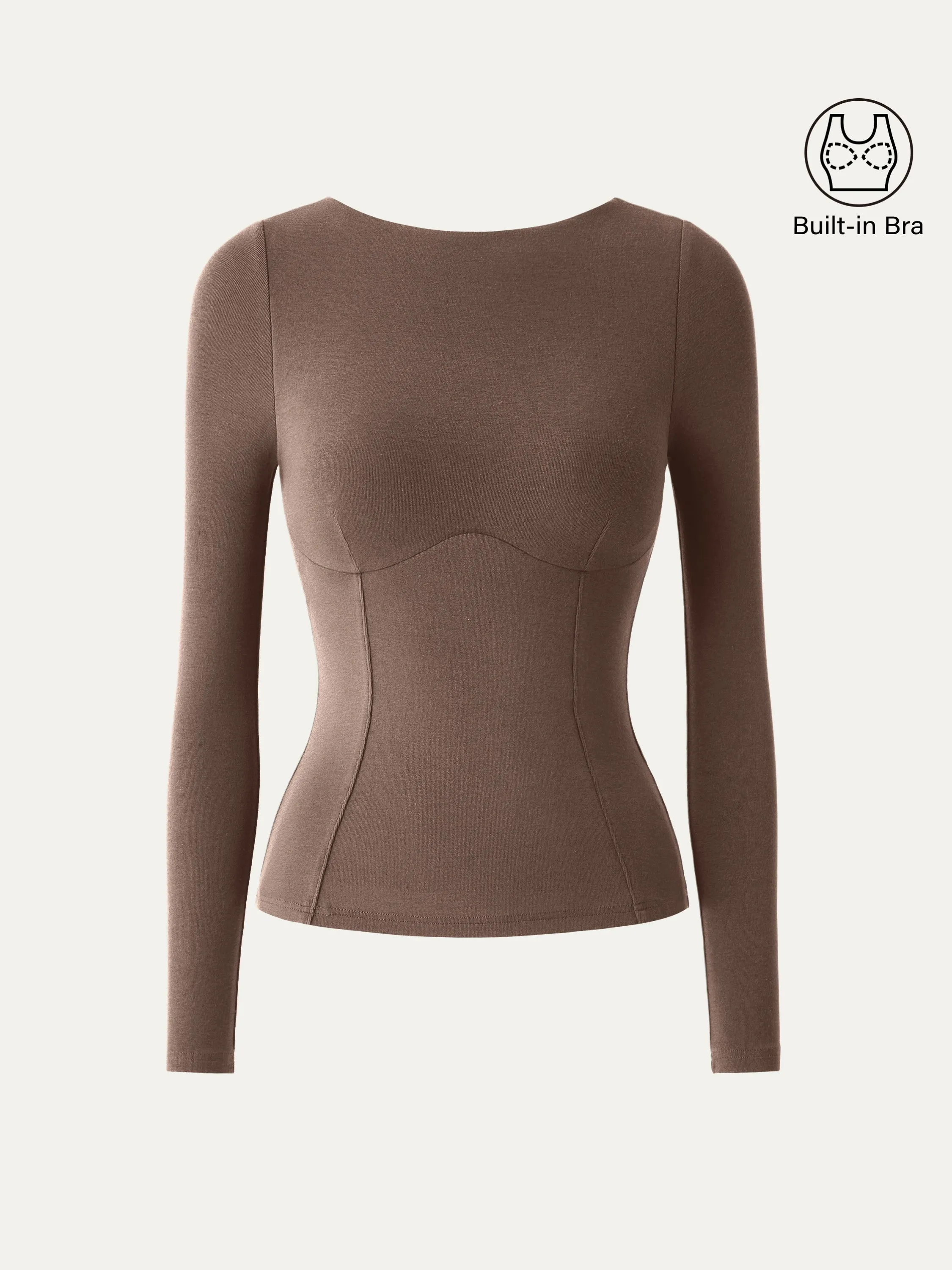 Bustier Boatneck Brami Long Sleeve Top