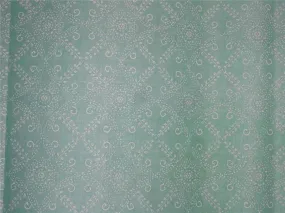 Cotton organdy printed fabric LIGHT green 44&quot;stiff