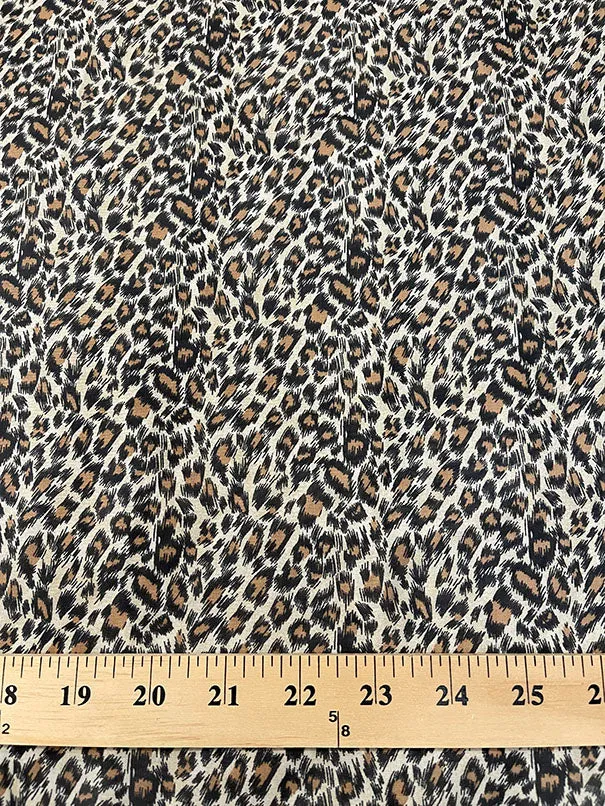 Cream Leopard Print Chiffon Fabric