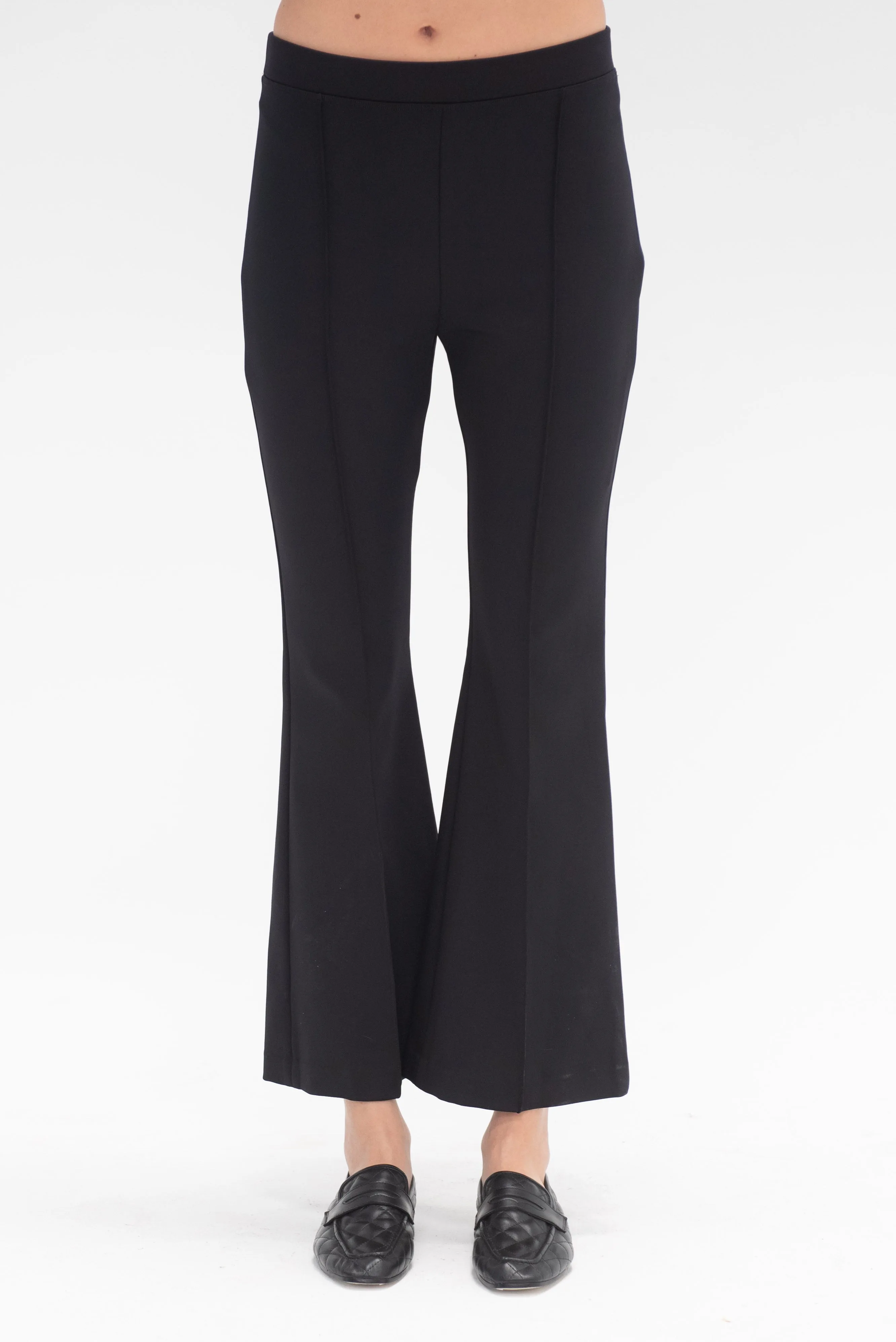 Cropped Flare Pull-On Pant, Black