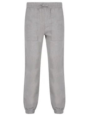 Fira Cotton Linen Comfort Fit Elasticated Waist Trousers in Grey - Tokyo Laundry