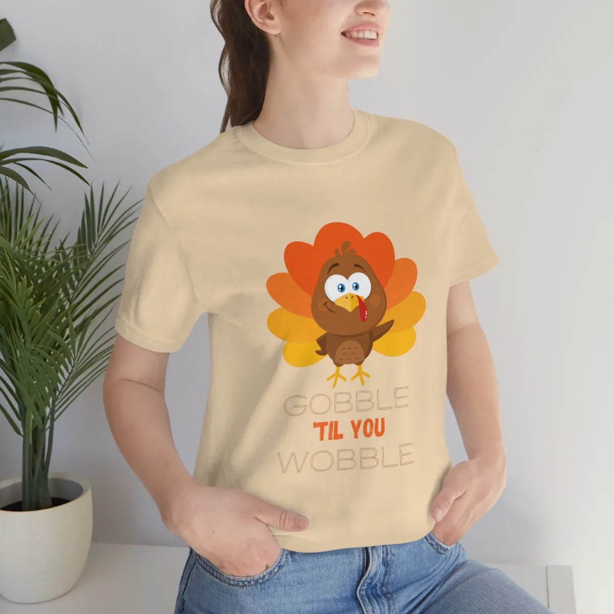 Gobble 'til You Wobble Thanksgiving Unisex Jersey Short Sleeve Tee S-3XL