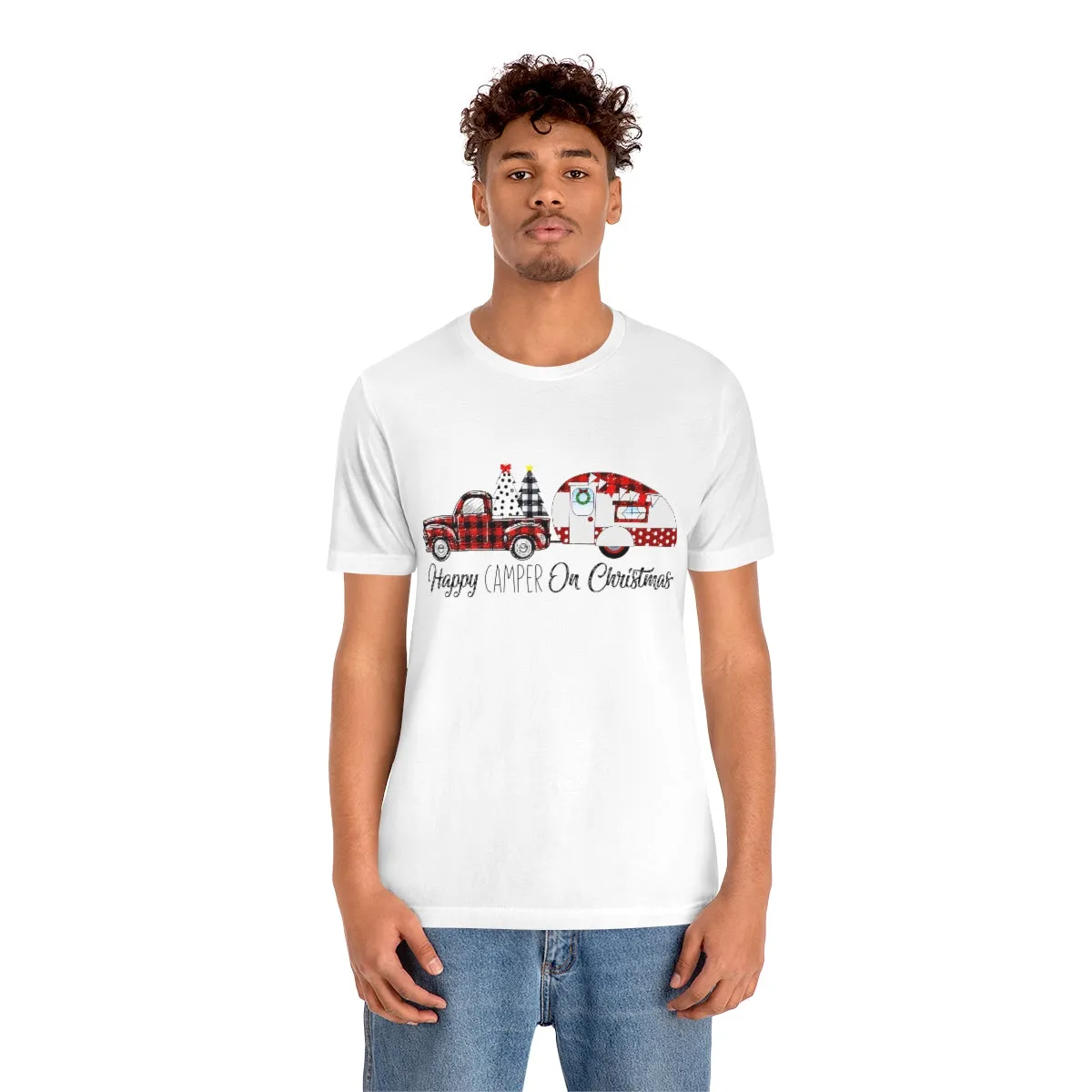 Happy Camper on Christmas Unisex Jersey Short Sleeve Tee S-3XL