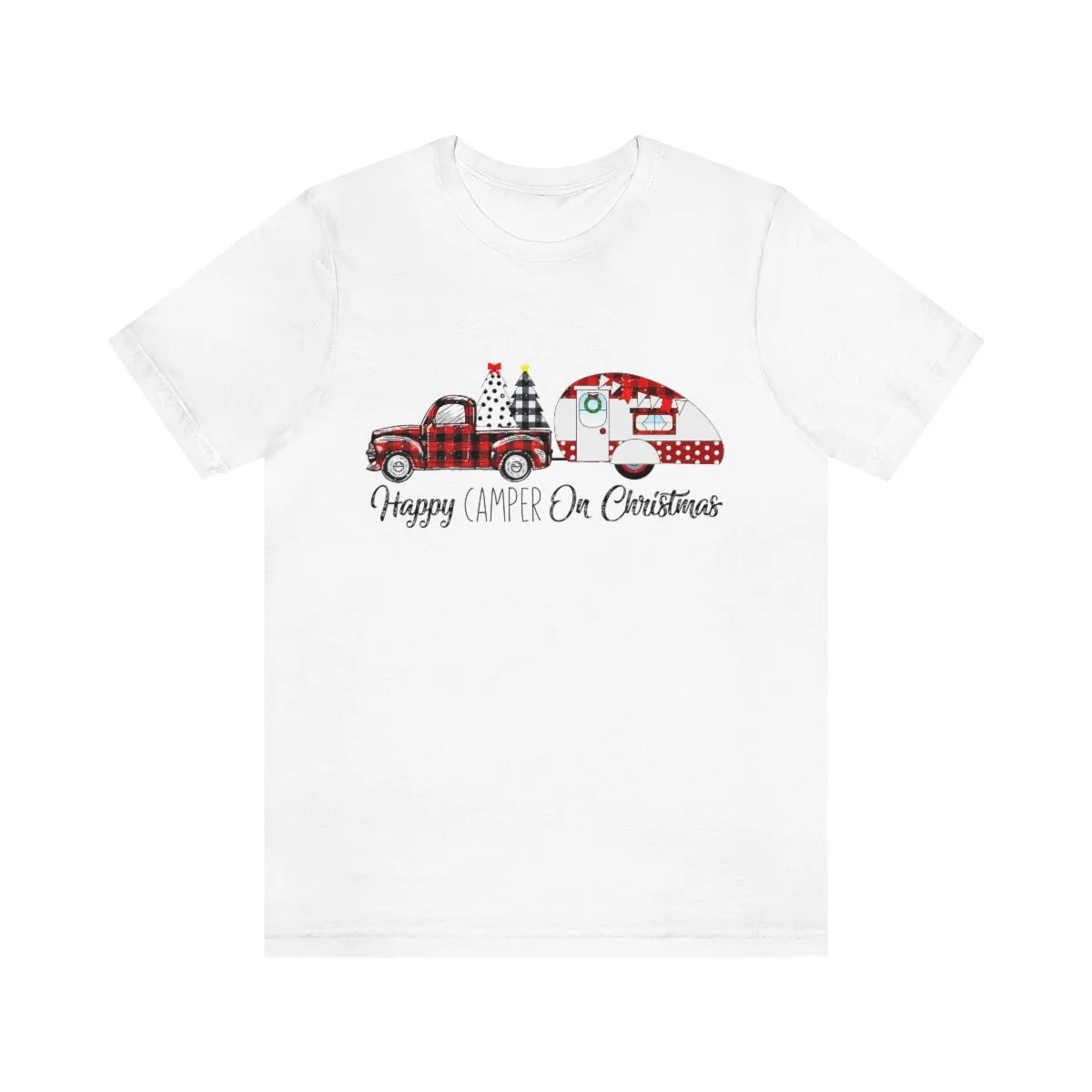 Happy Camper on Christmas Unisex Jersey Short Sleeve Tee S-3XL