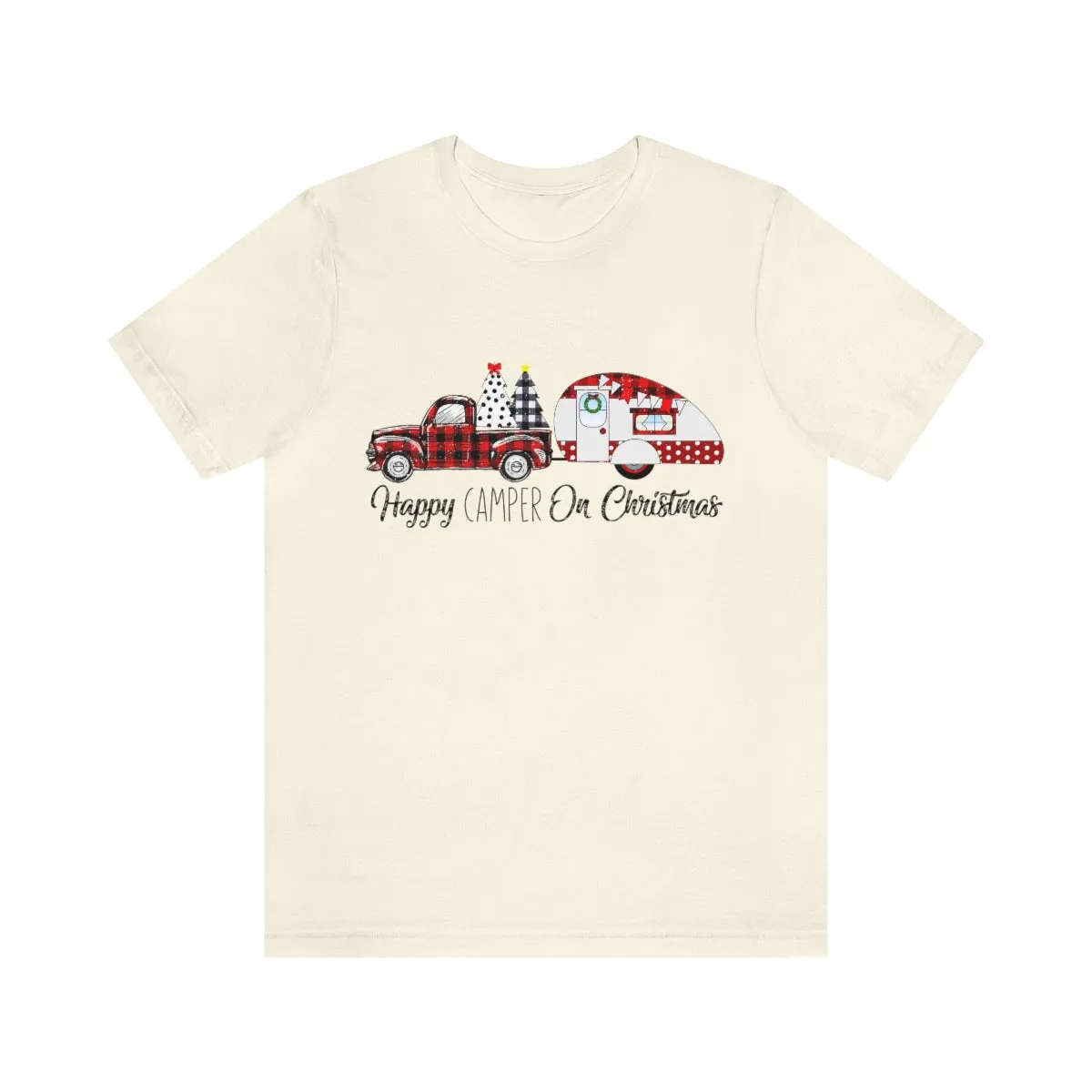 Happy Camper on Christmas Unisex Jersey Short Sleeve Tee S-3XL