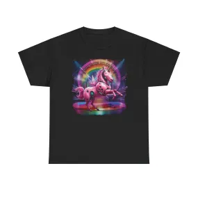 HUBOPTIC® Unicorn Rave Fantasy Streetwear T-shirt Graphic Tees Unisex Heavy Cotton Tee