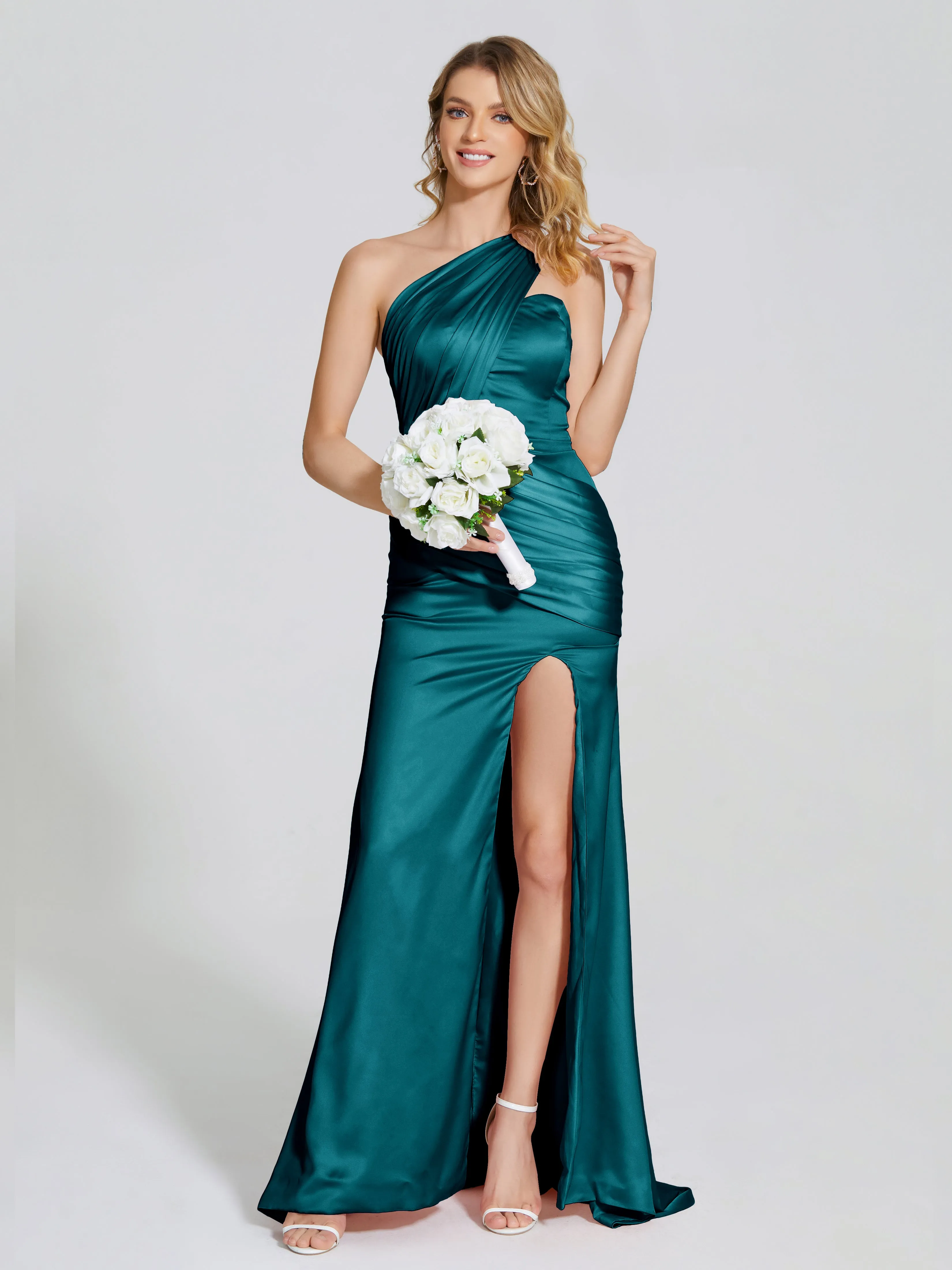 Jayla Ruched Soft Satin Bridesmaid Dresses