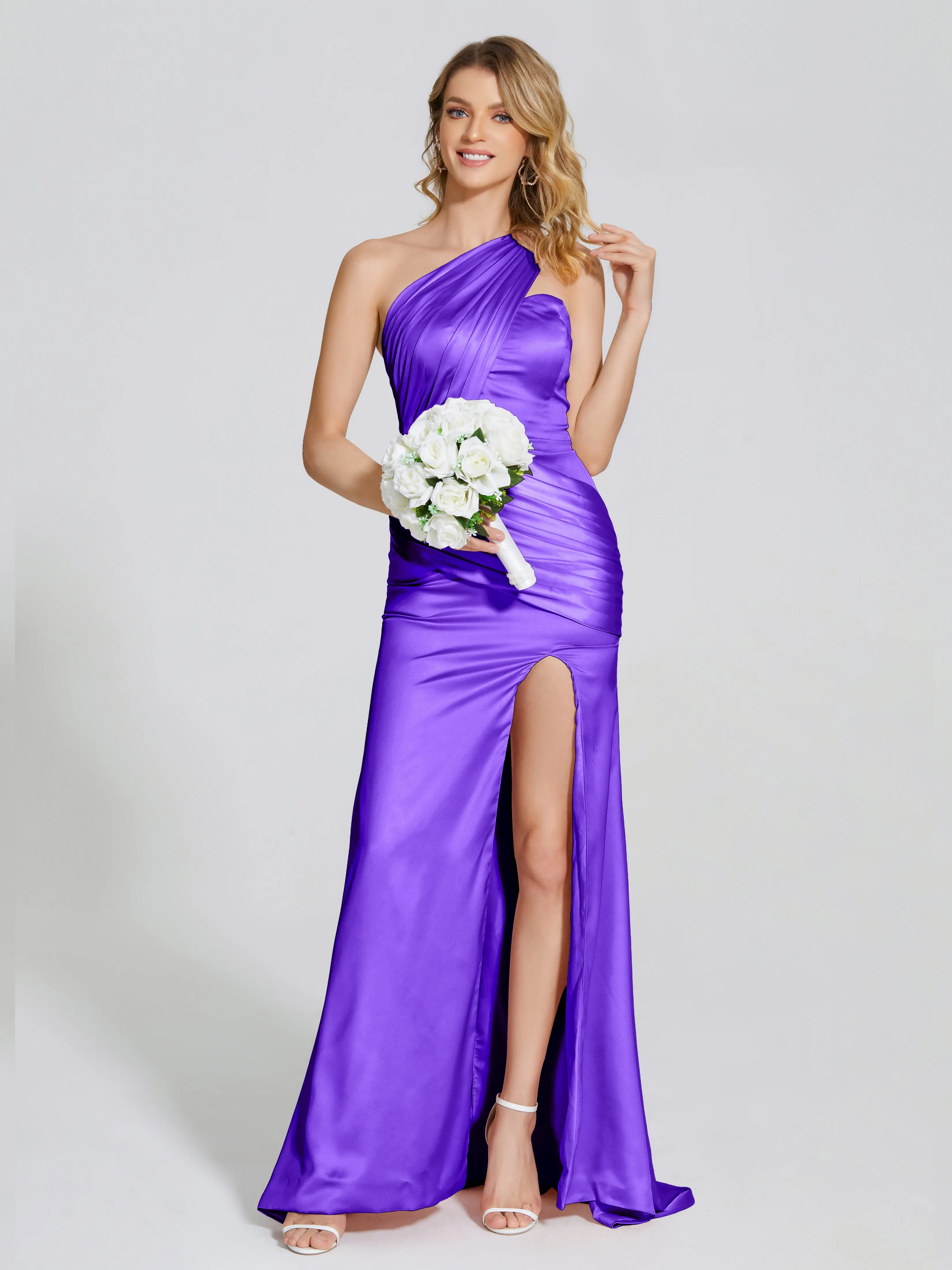 Jayla Ruched Soft Satin Bridesmaid Dresses