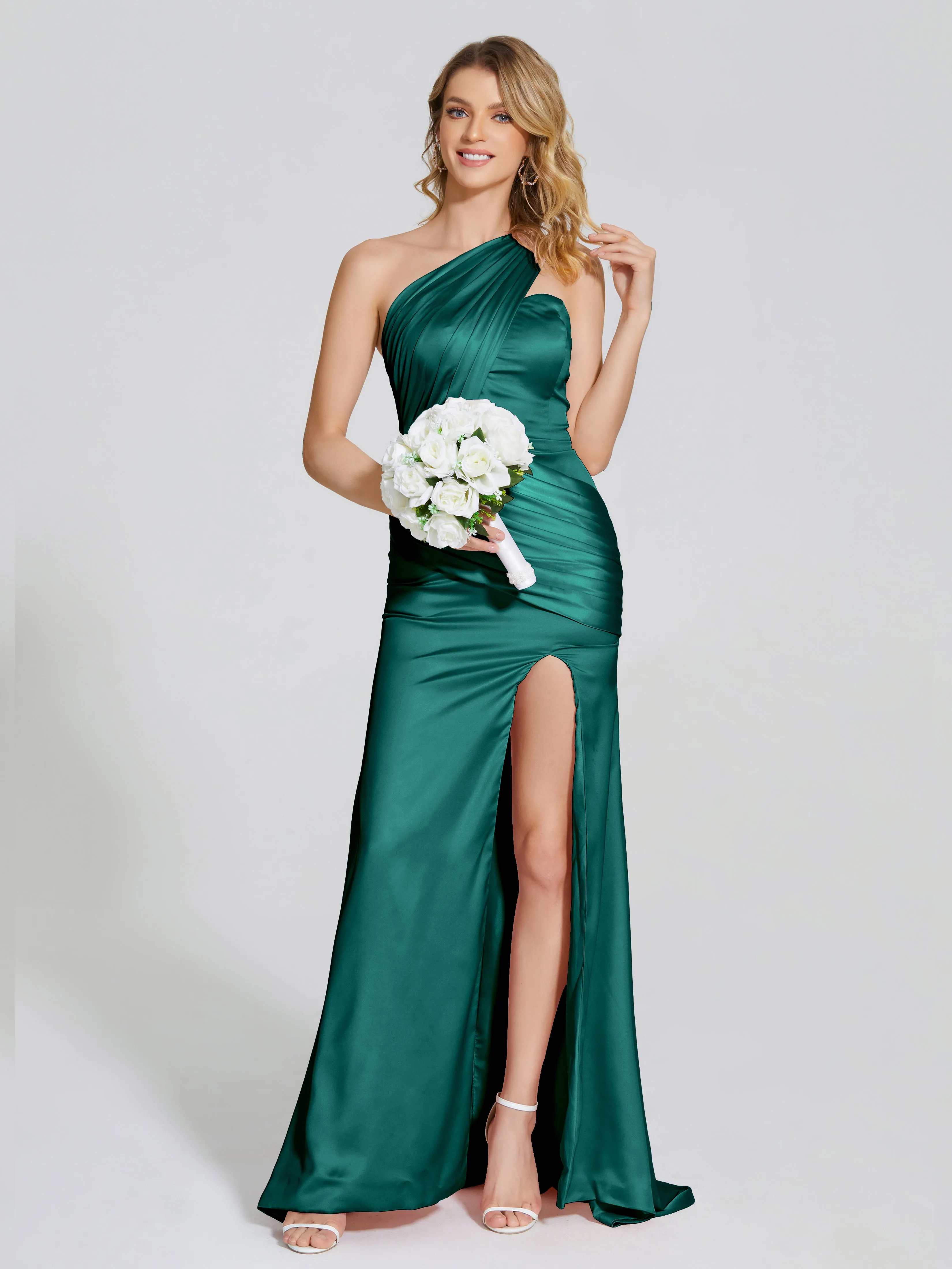 Jayla Ruched Soft Satin Bridesmaid Dresses