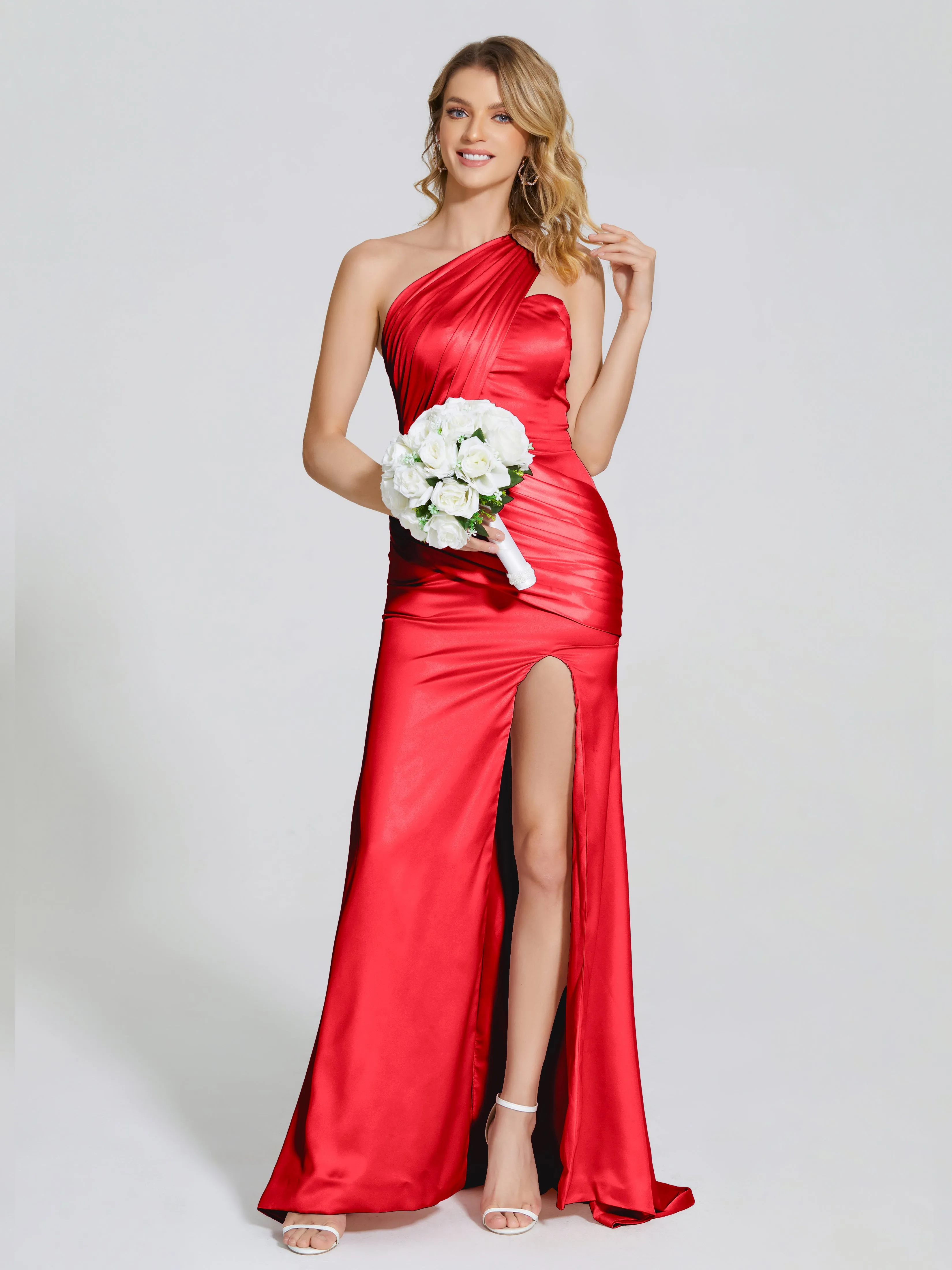 Jayla Ruched Soft Satin Bridesmaid Dresses