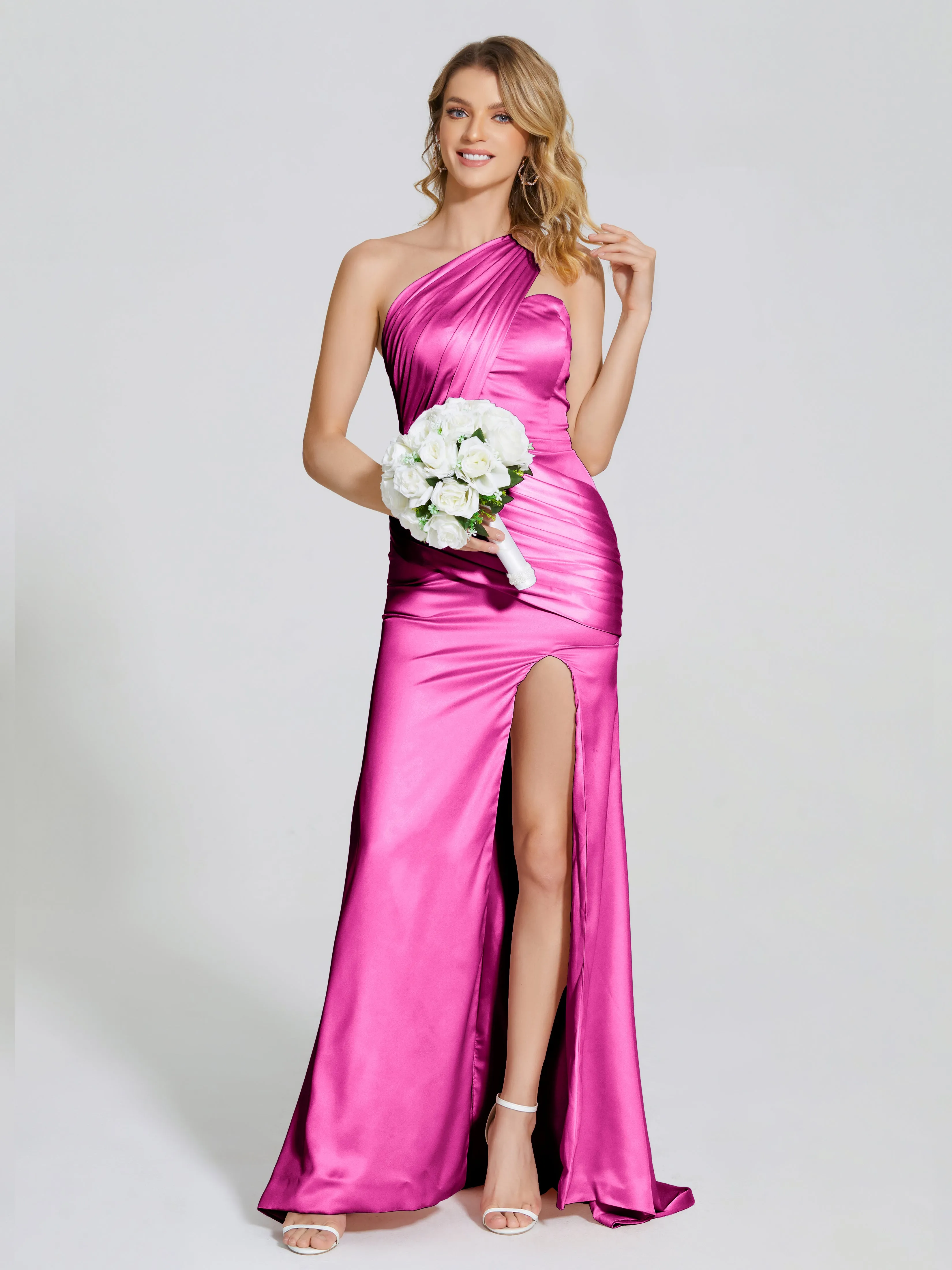 Jayla Ruched Soft Satin Bridesmaid Dresses