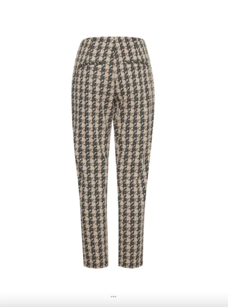 Kate Houndstooth Pants - Doeskin Houndstooth