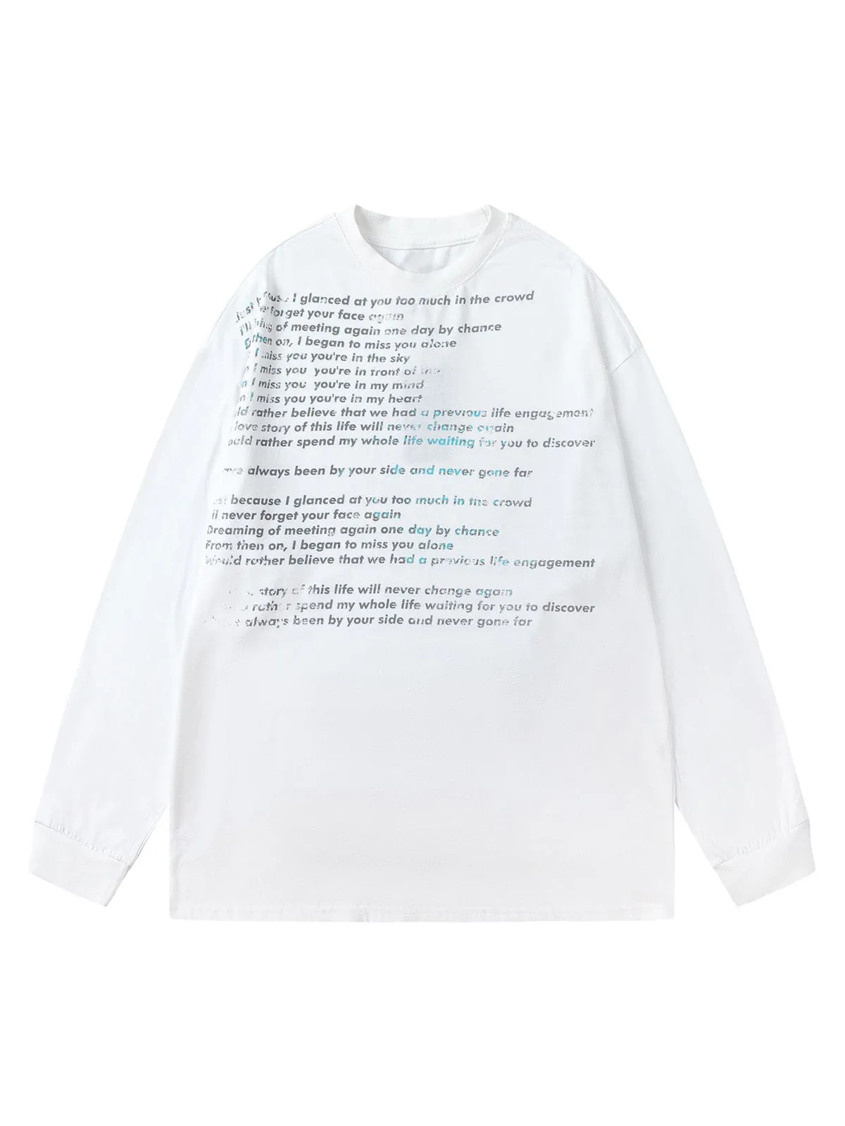 Letter Print Long Sleeve Crew Neck T-shirt