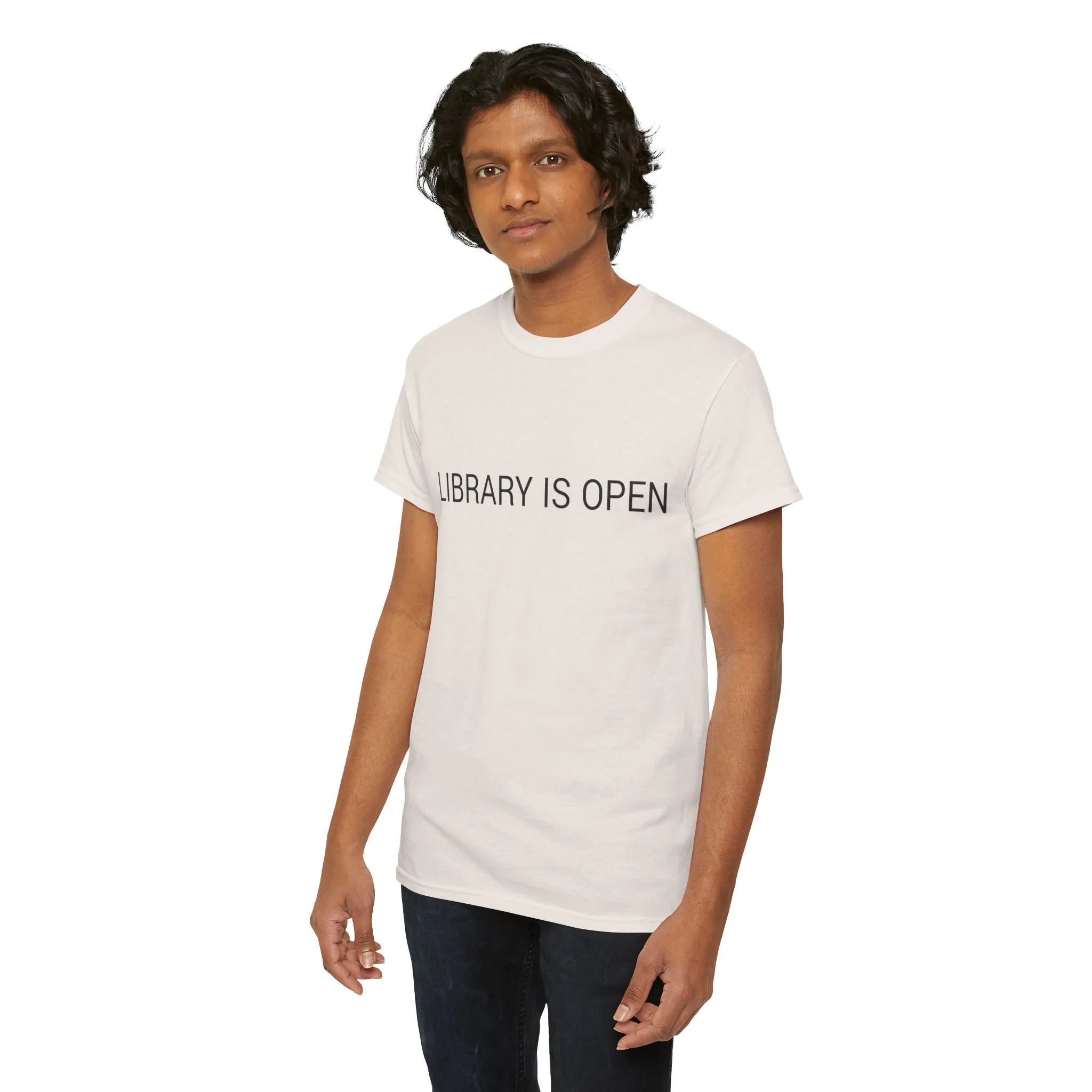 LIBRARY IS OPEN TEE BY CULTUREEDIT AVAILABLE IN 13 COLORS