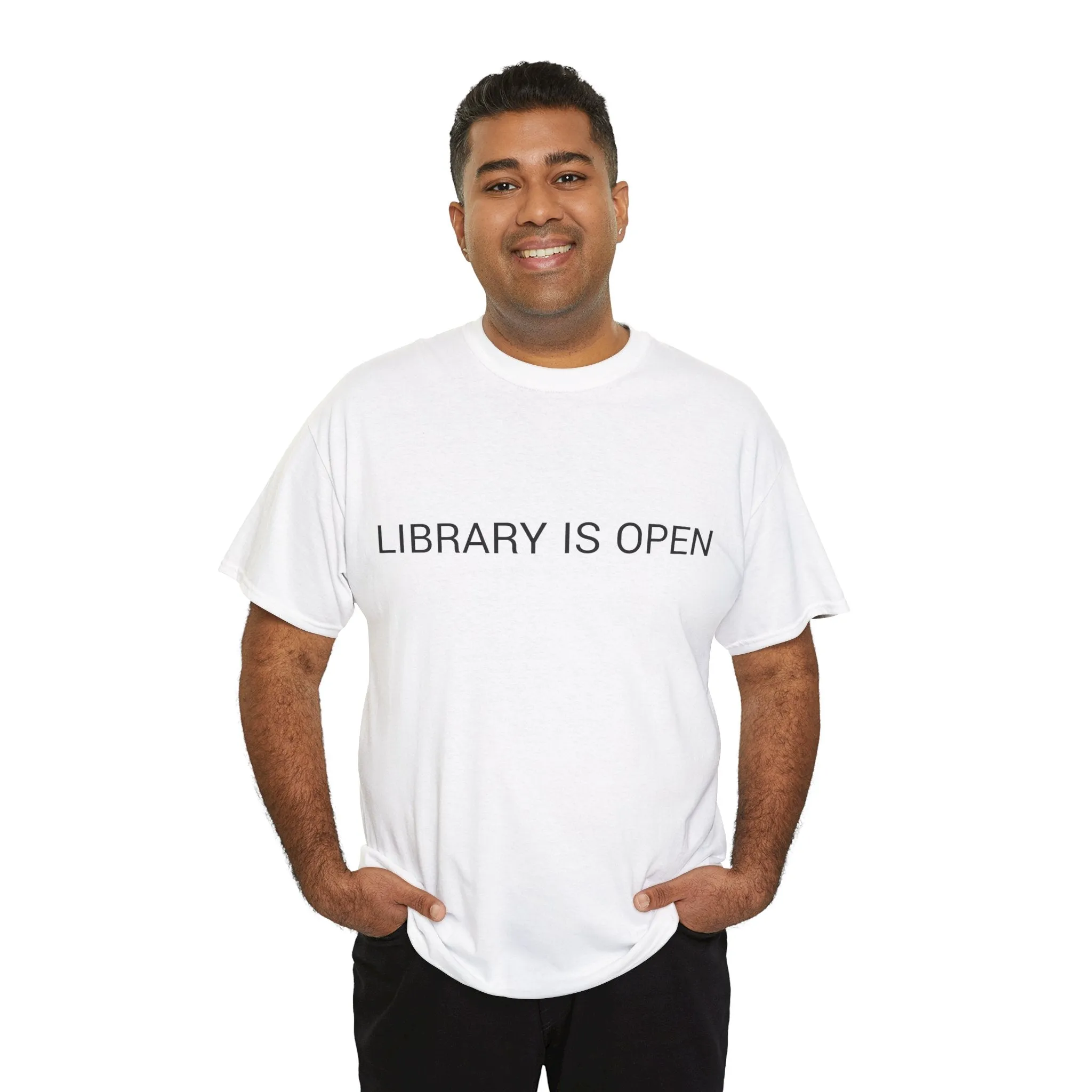 LIBRARY IS OPEN TEE BY CULTUREEDIT AVAILABLE IN 13 COLORS