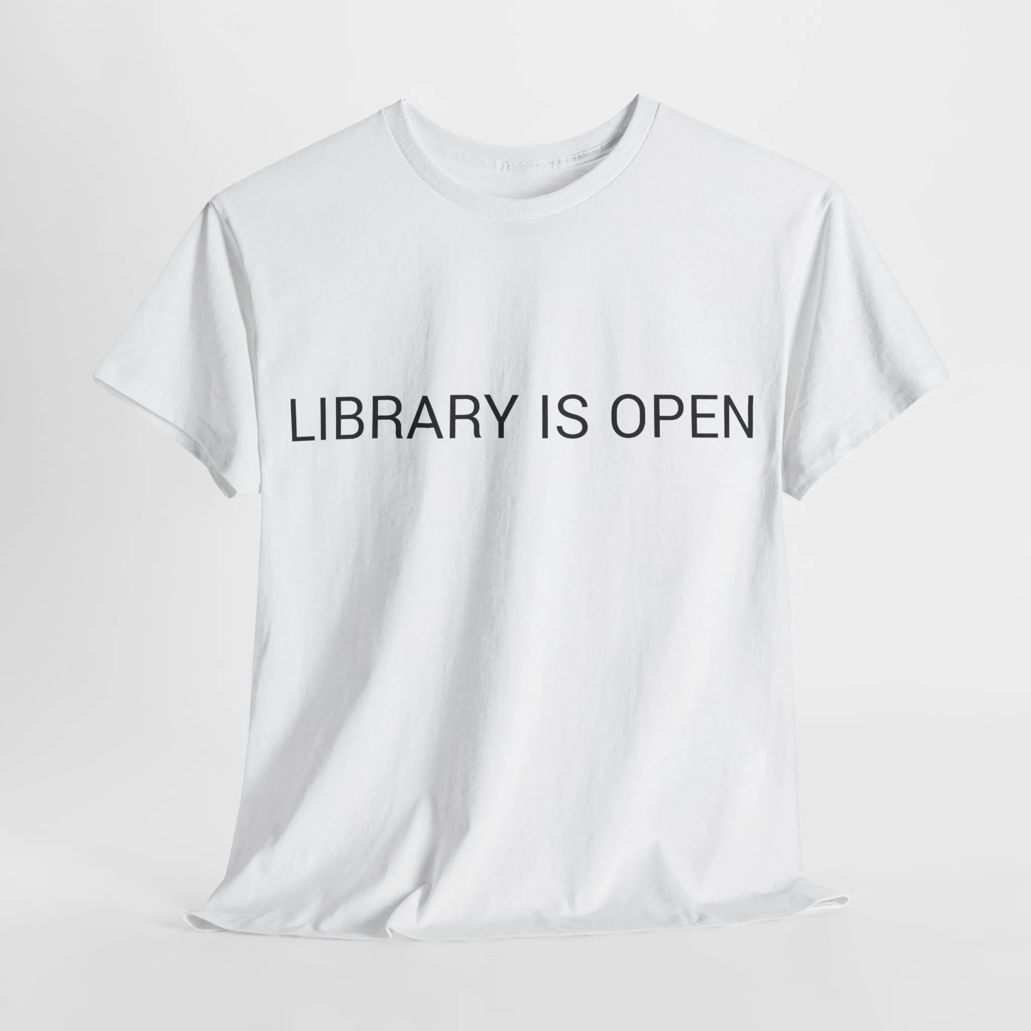 LIBRARY IS OPEN TEE BY CULTUREEDIT AVAILABLE IN 13 COLORS