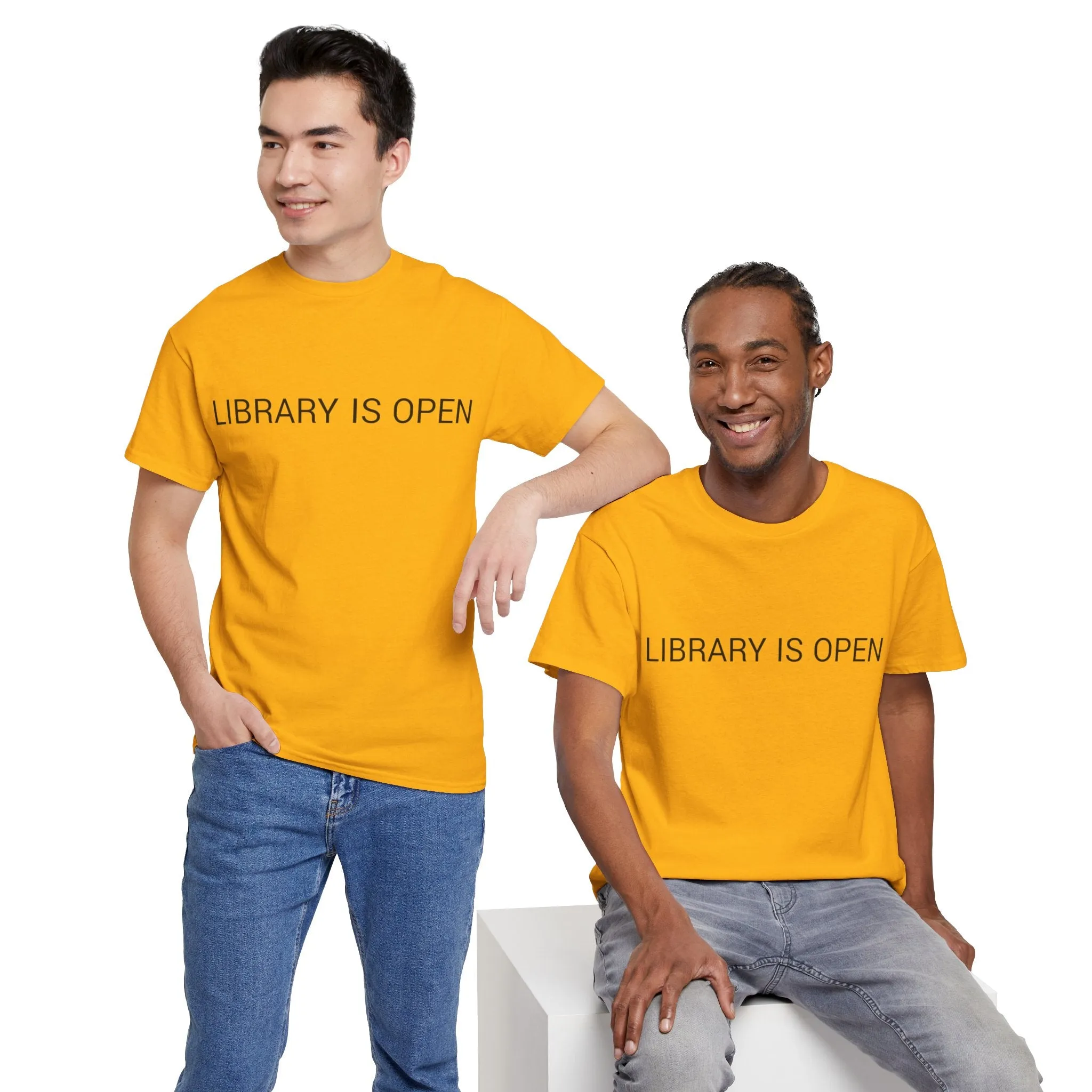 LIBRARY IS OPEN TEE BY CULTUREEDIT AVAILABLE IN 13 COLORS