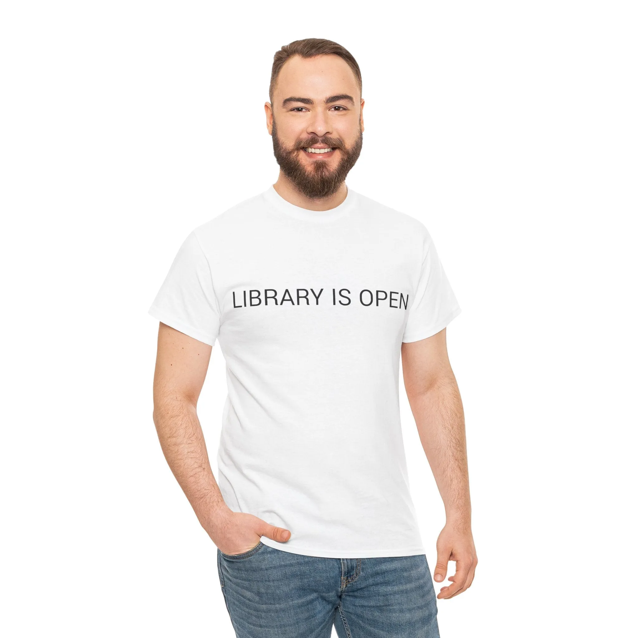 LIBRARY IS OPEN TEE BY CULTUREEDIT AVAILABLE IN 13 COLORS