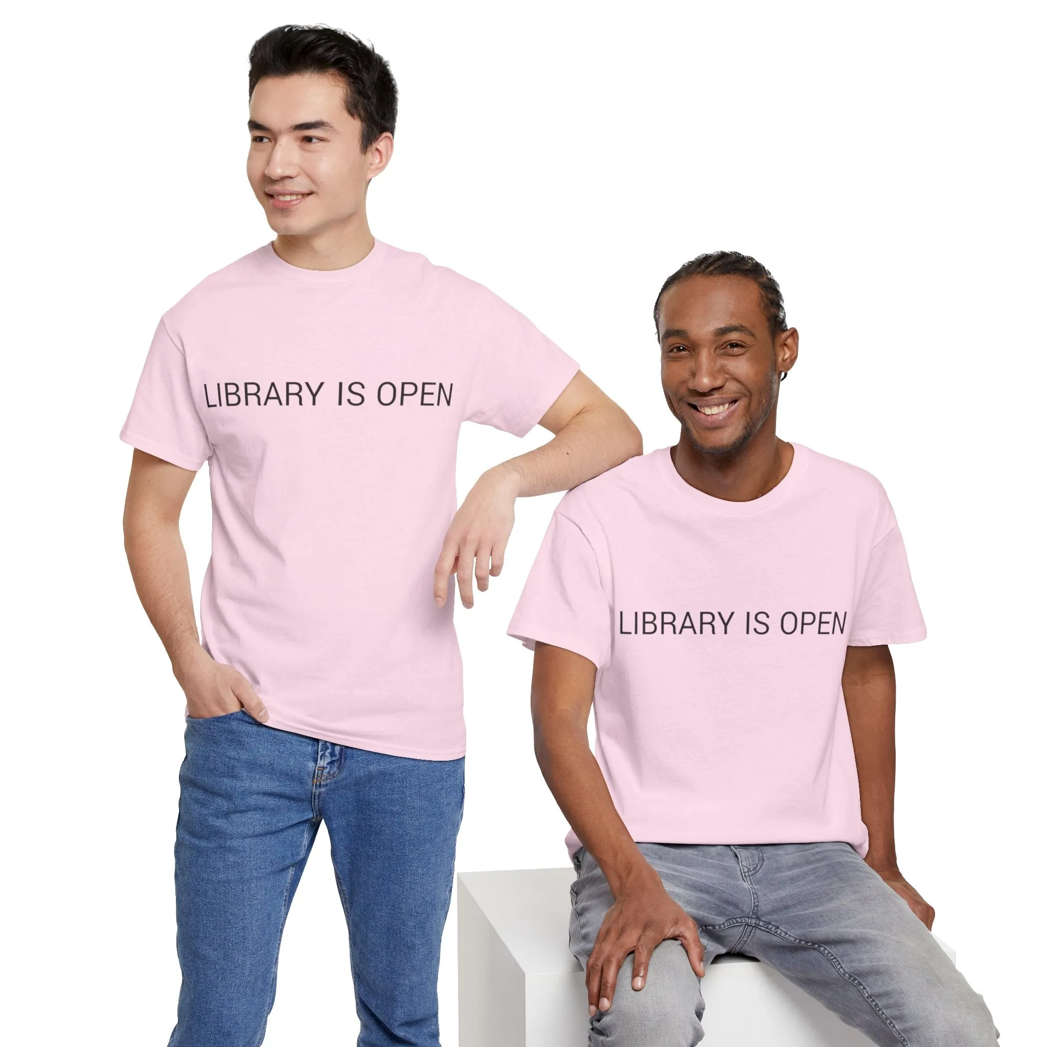 LIBRARY IS OPEN TEE BY CULTUREEDIT AVAILABLE IN 13 COLORS