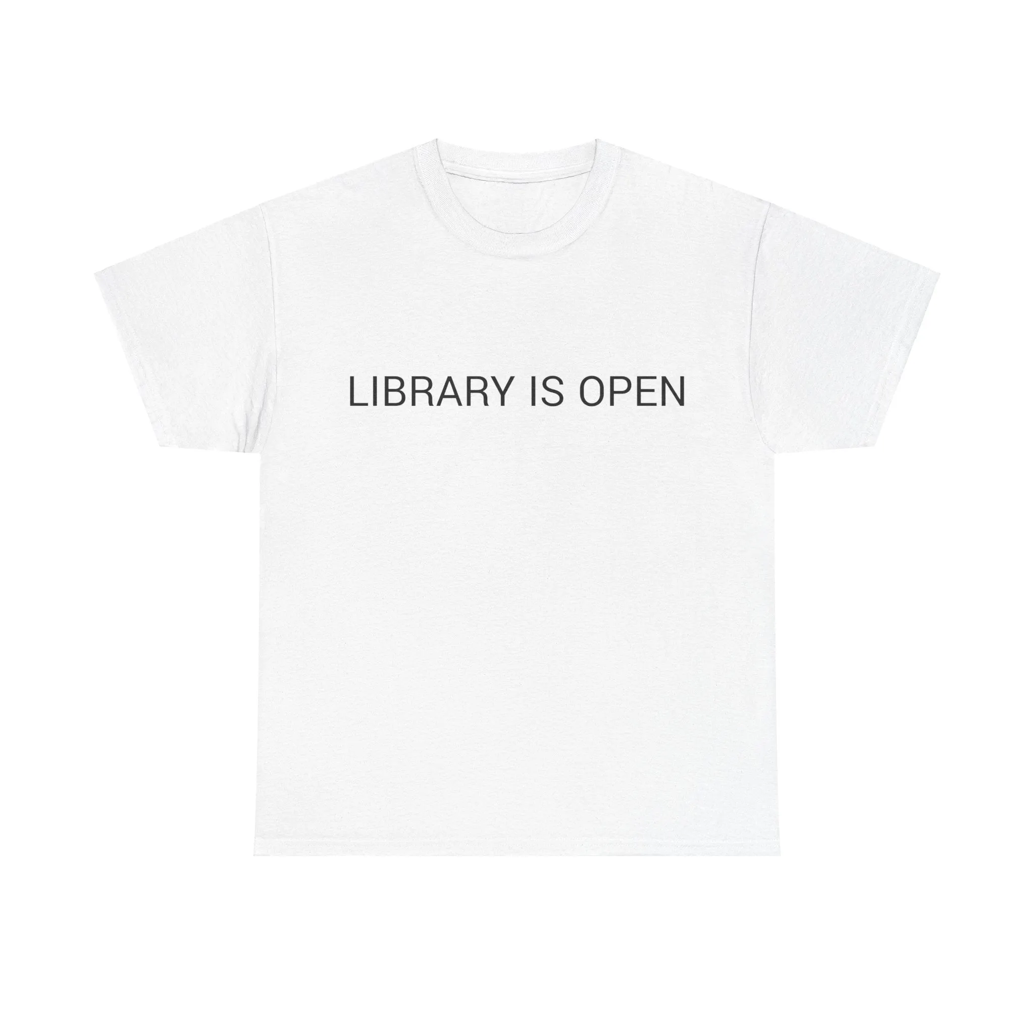 LIBRARY IS OPEN TEE BY CULTUREEDIT AVAILABLE IN 13 COLORS