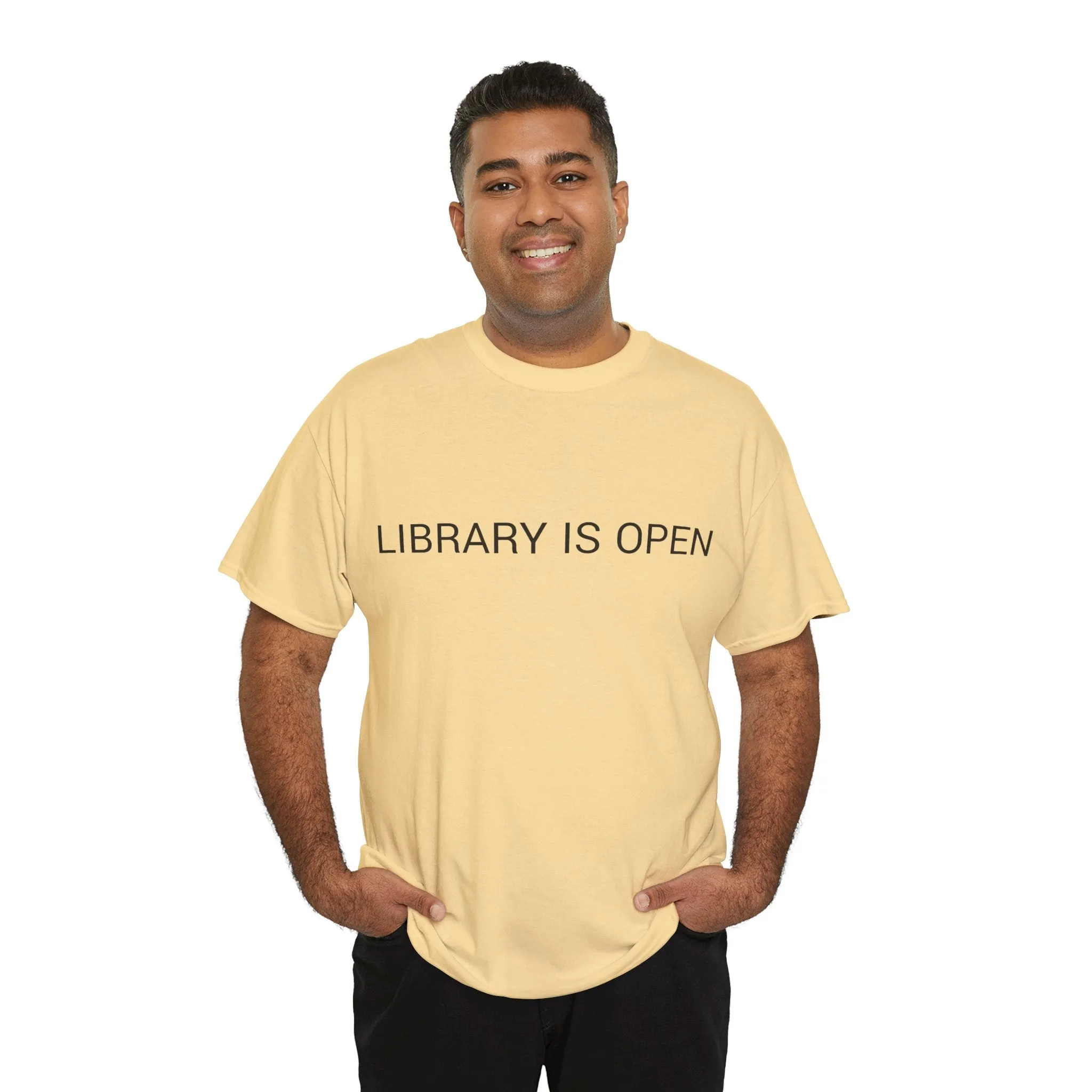 LIBRARY IS OPEN TEE BY CULTUREEDIT AVAILABLE IN 13 COLORS