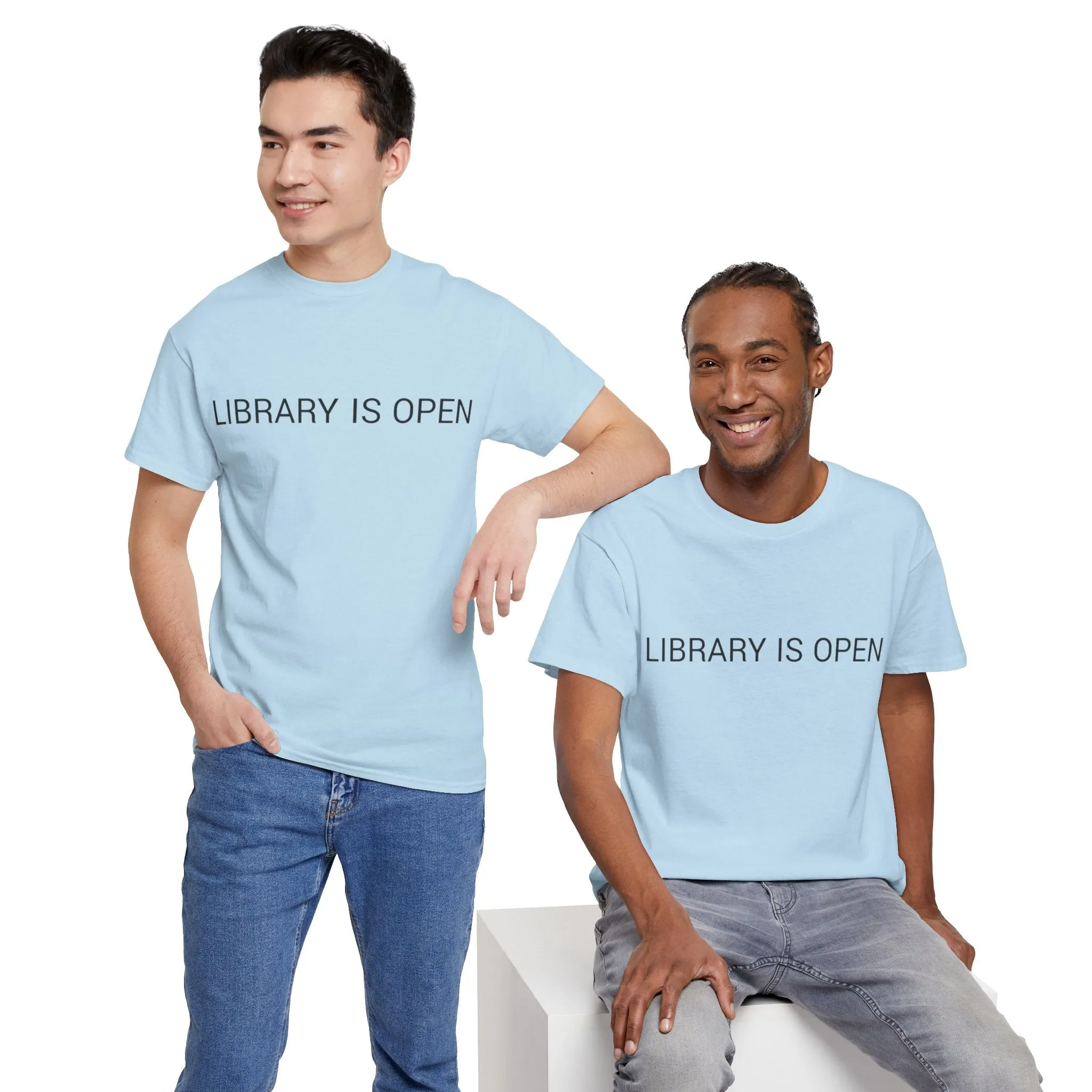 LIBRARY IS OPEN TEE BY CULTUREEDIT AVAILABLE IN 13 COLORS