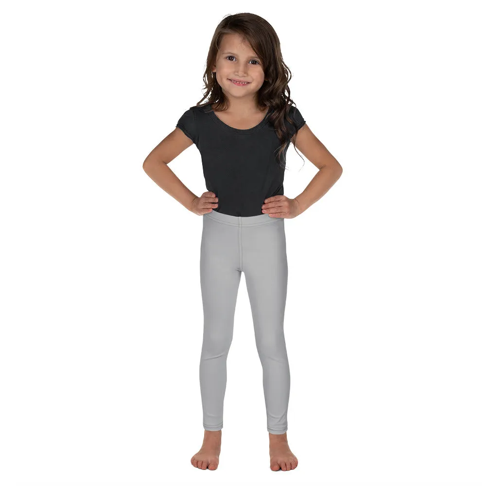 Light Grey Kid's Leggings, Premium Unisex Colorful Tights For Boys & Girls-Made in USA/EU