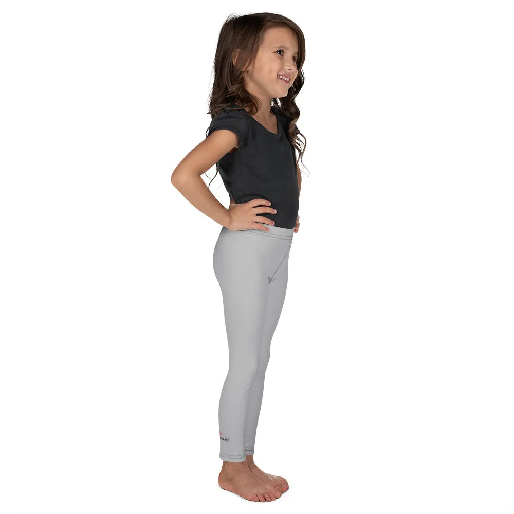 Light Grey Kid's Leggings, Premium Unisex Colorful Tights For Boys & Girls-Made in USA/EU