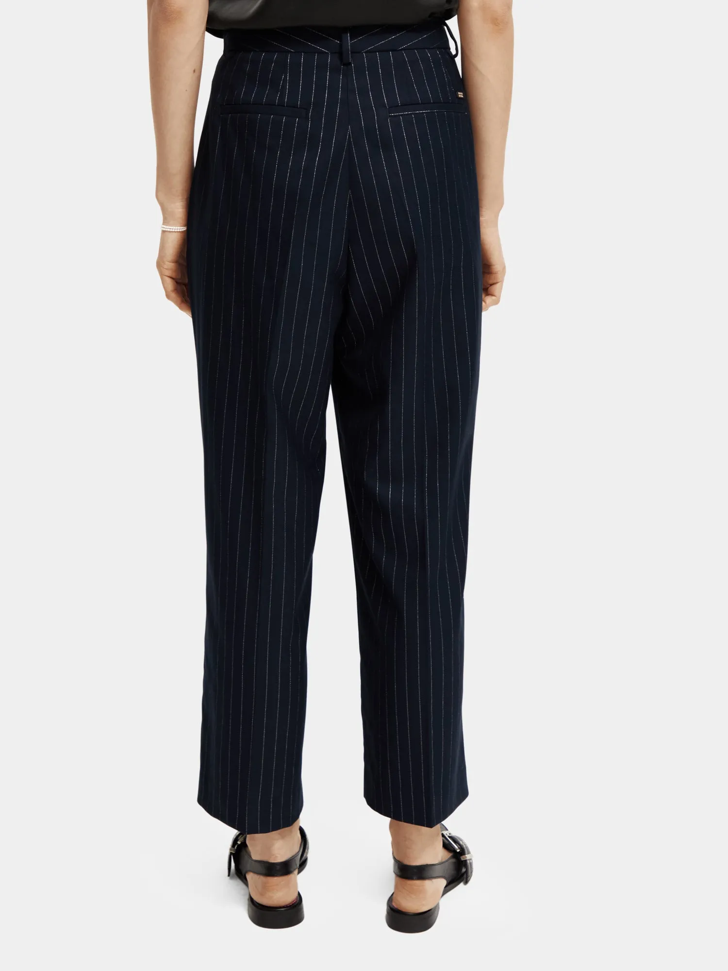 Loose tapered-fit pinstripe pants