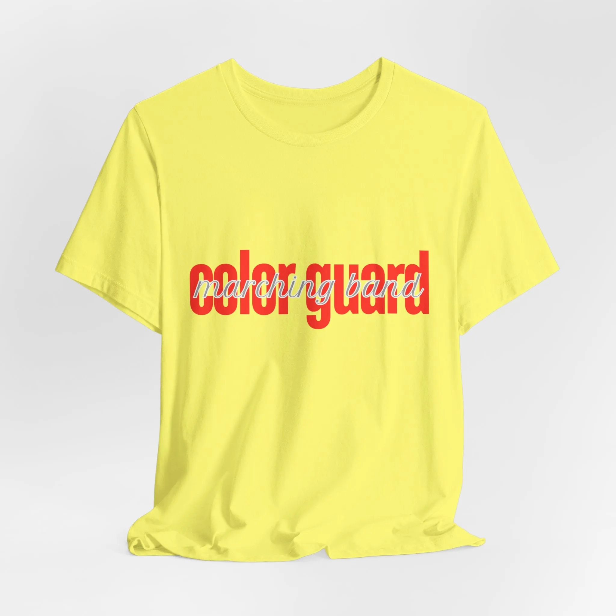 Marching Band Color Guard Red Short Letters Flag Saber Unisex Jersey Short Sleeve Tee