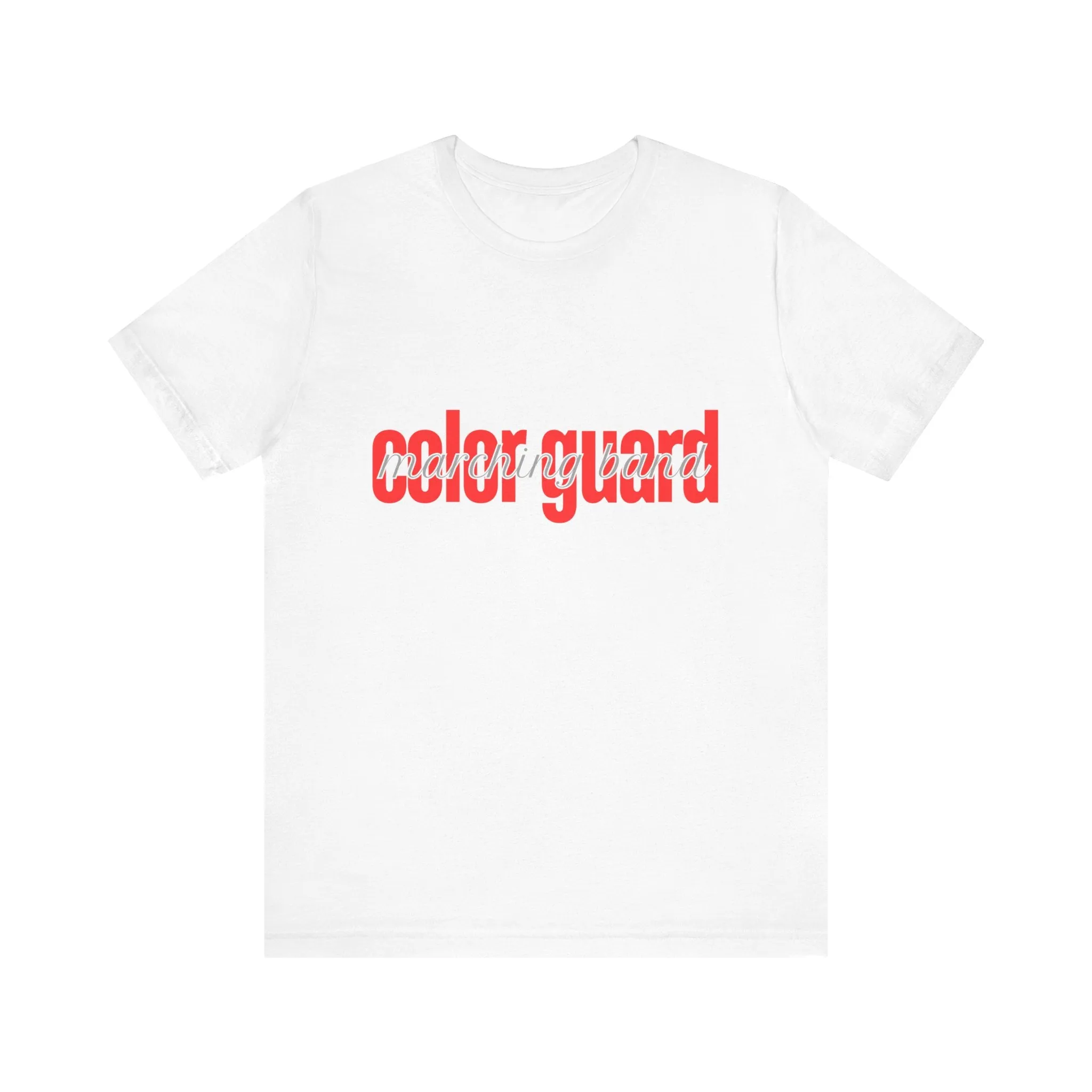 Marching Band Color Guard Red Short Letters Flag Saber Unisex Jersey Short Sleeve Tee