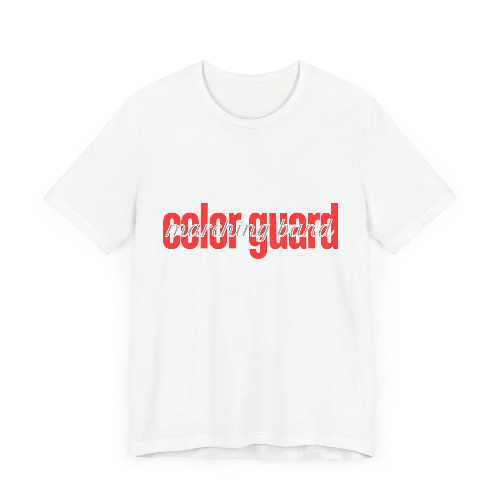 Marching Band Color Guard Red Short Letters Flag Saber Unisex Jersey Short Sleeve Tee