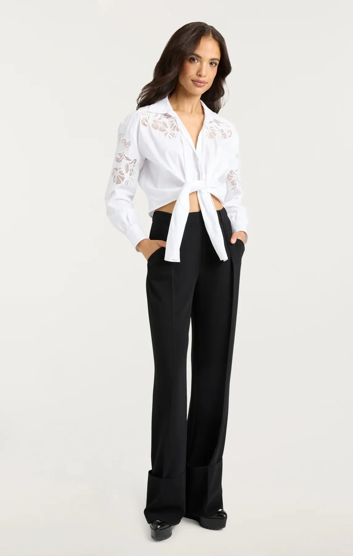 Marianna Cutout Embellished Top - White