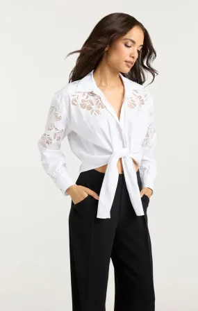 Marianna Cutout Embellished Top - White