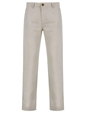 Maulua Cotton Linen Straight Leg Trousers in Nomad Sand - Tokyo Laundry