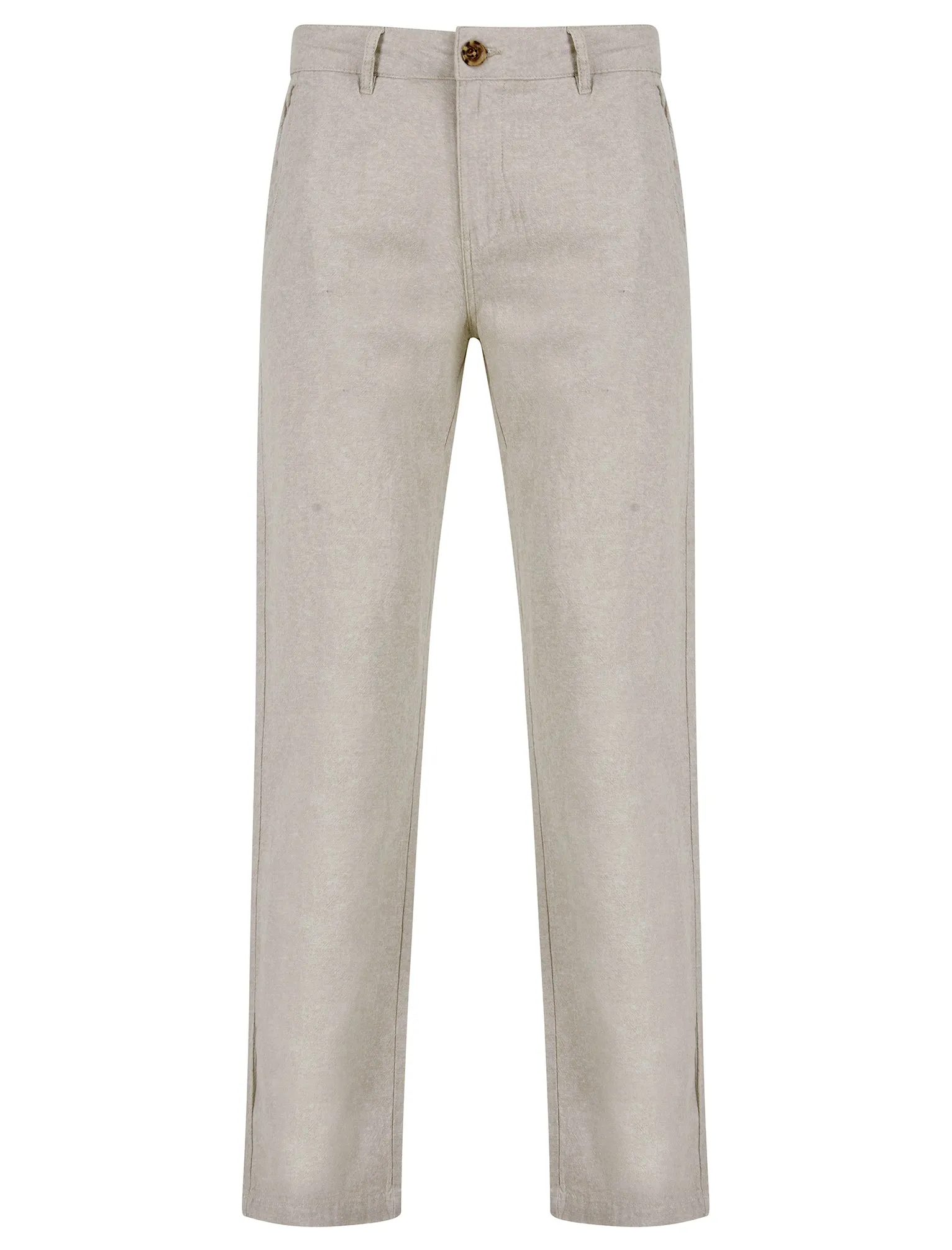 Maulua Cotton Linen Straight Leg Trousers in Nomad Sand - Tokyo Laundry