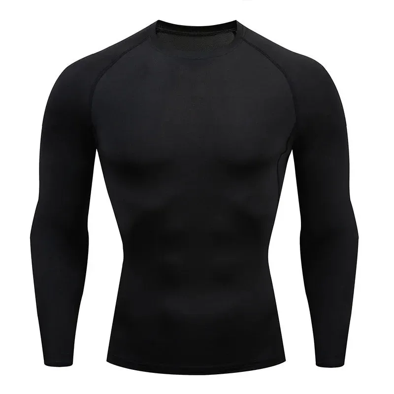 Men Sport Fitness Shirts Quick Dry Compression Gym Running T Shirt Training Bodybuilding Top Football Jersey Man Gym Clothing