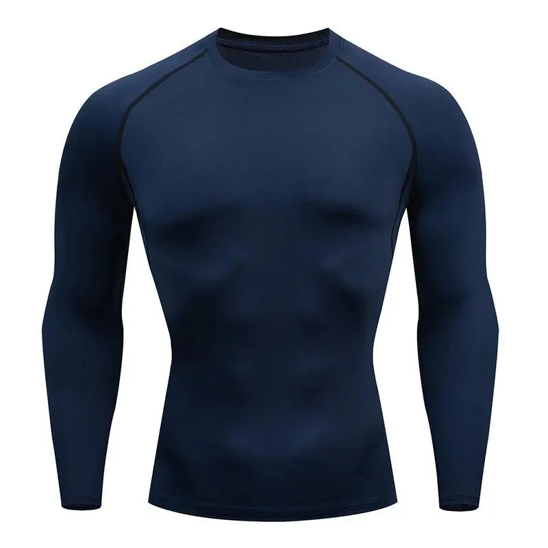 Men Sport Fitness Shirts Quick Dry Compression Gym Running T Shirt Training Bodybuilding Top Football Jersey Man Gym Clothing