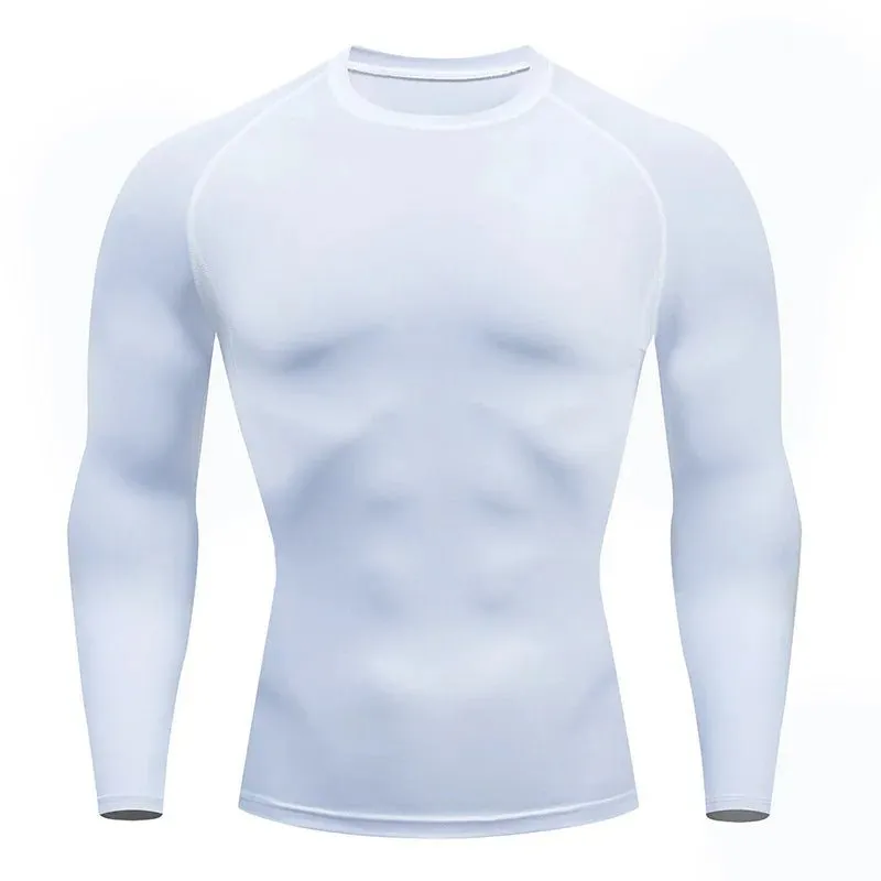 Men Sport Fitness Shirts Quick Dry Compression Gym Running T Shirt Training Bodybuilding Top Football Jersey Man Gym Clothing