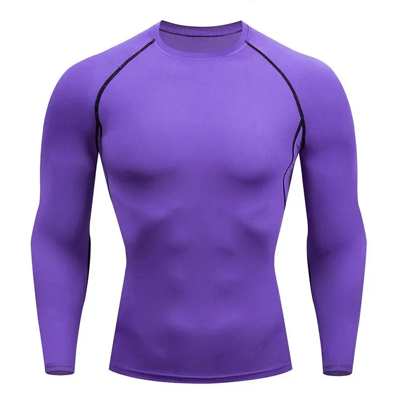 Men Sport Fitness Shirts Quick Dry Compression Gym Running T Shirt Training Bodybuilding Top Football Jersey Man Gym Clothing