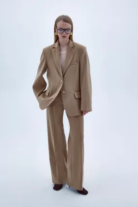 Millie Wool Trousers in Beige