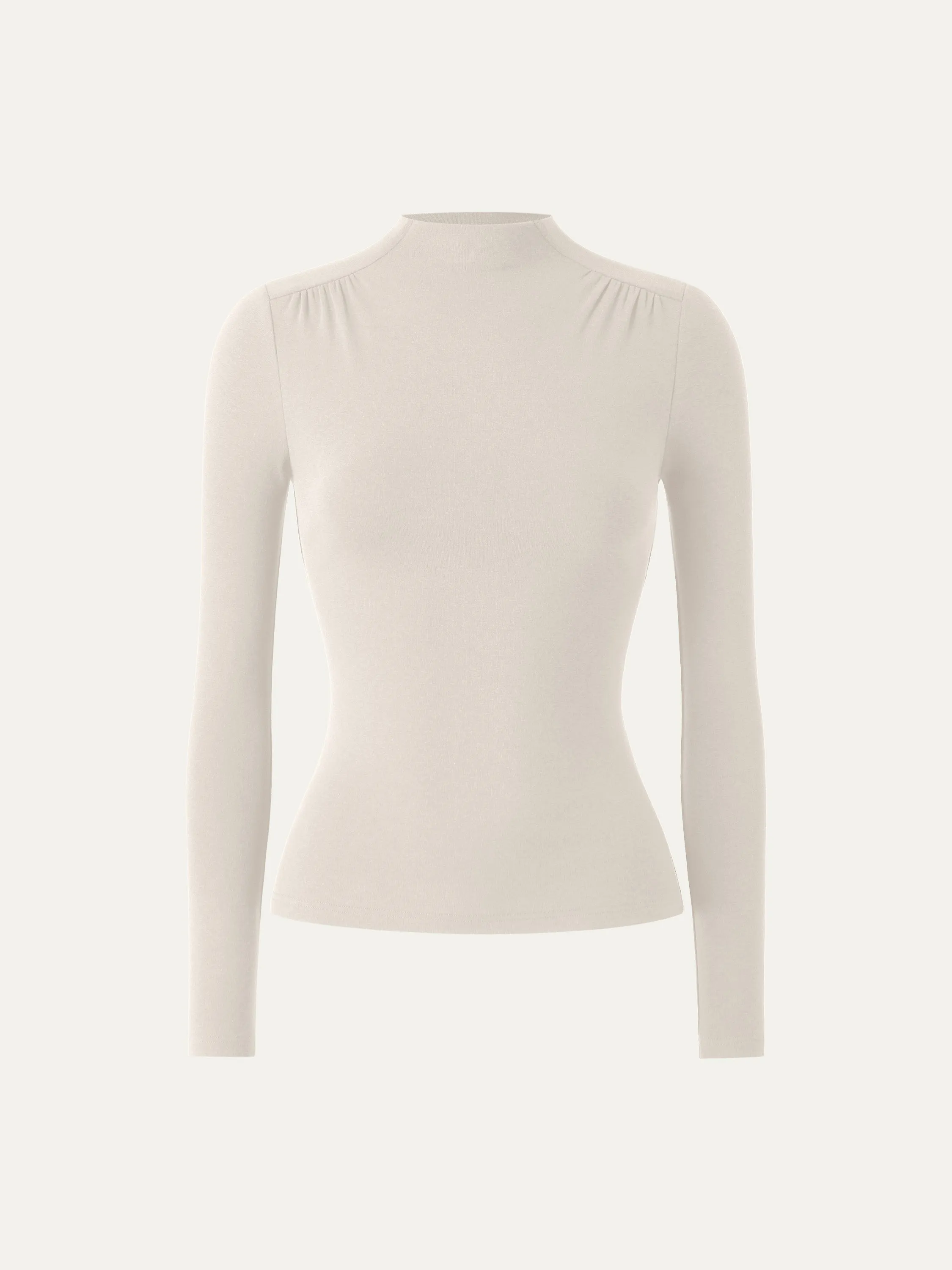 Mockneck Ruched Top