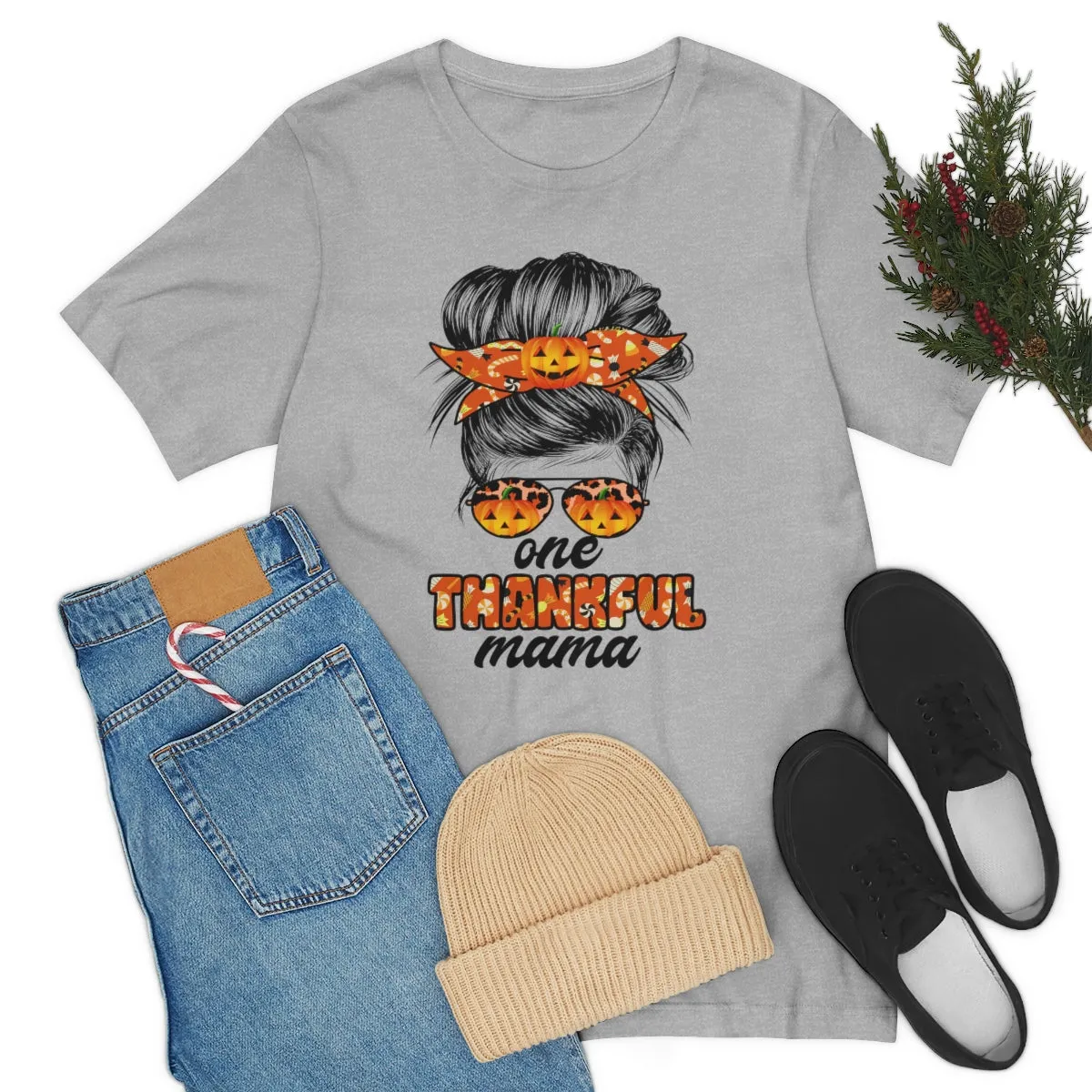 One Thankful Mama Fall Unisex Jersey Short Sleeve Tee S-3XL