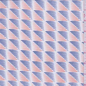 Orange/Violet Blue Geometric Wave Chiffon Fabric